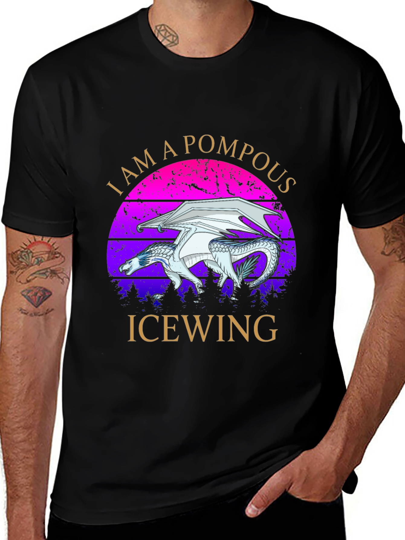 Variant 4 of Pompous Icewing Dragon Graphic Tee