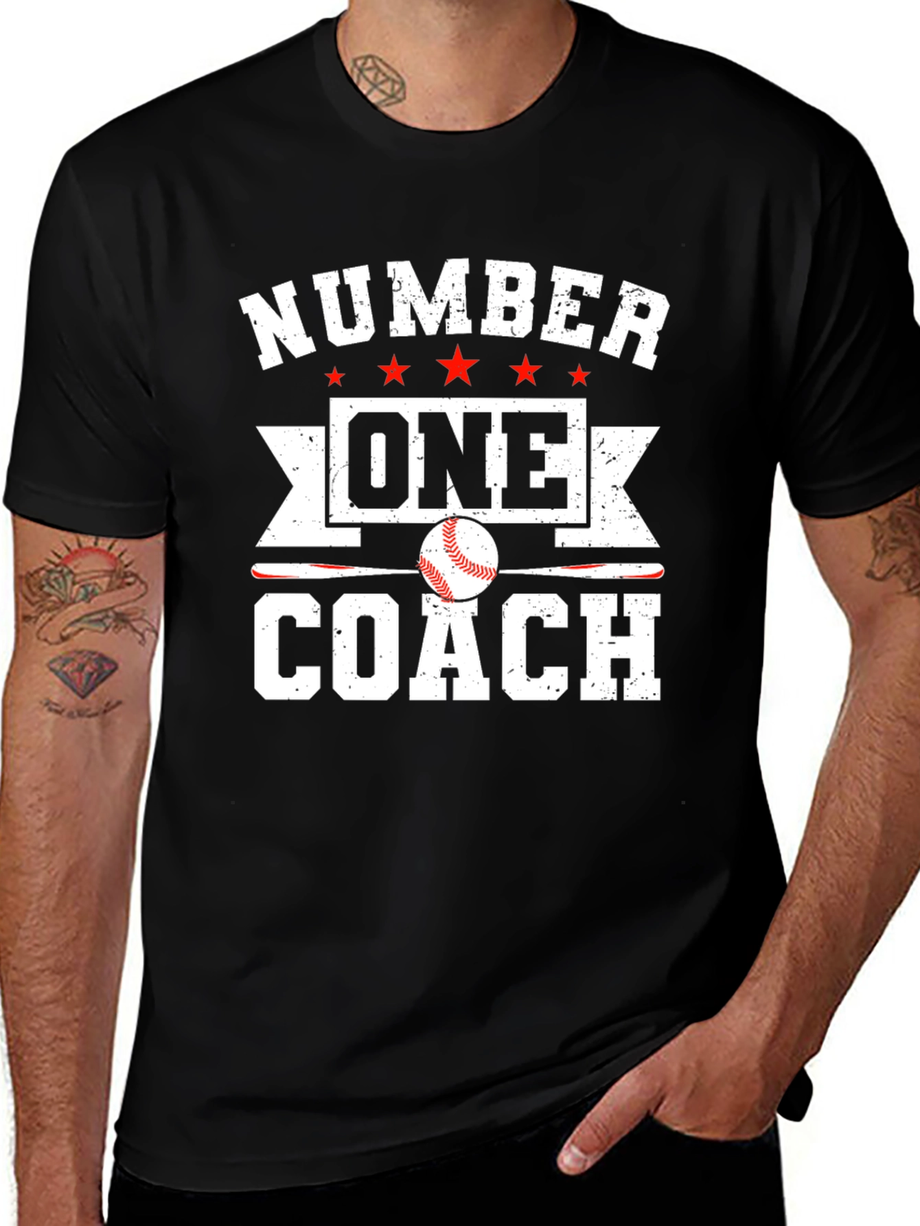 Variant 5 of Number One Baseball Coach Graphic T-Shirt