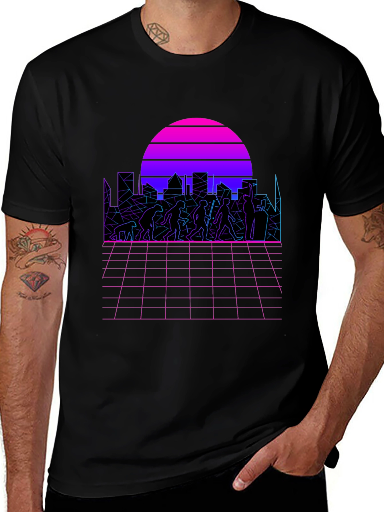 Variant 24 of Retro Evolution T-Shirt - Synthwave Design