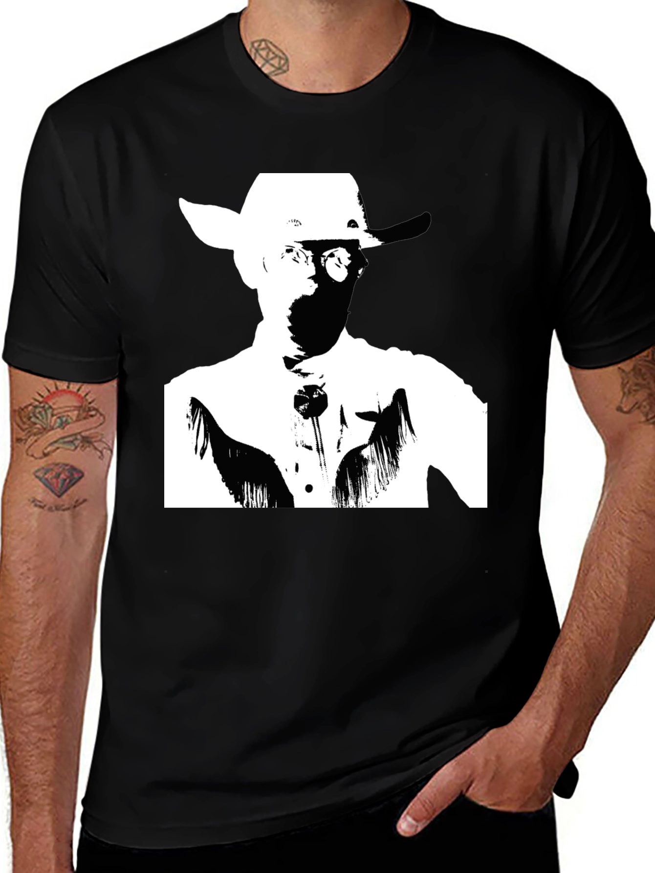 Variant 14 of Retro Cowboy Graphic T-Shirt - Black