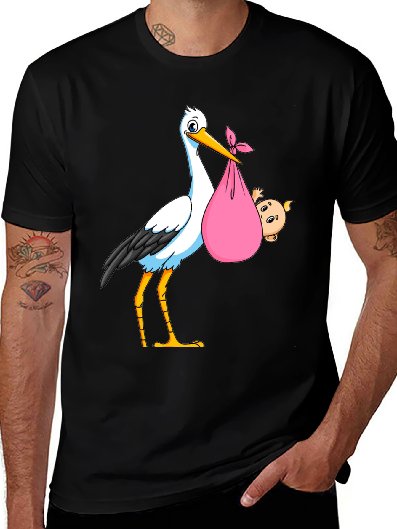 Variant 3 of Stork Baby Delivery T-Shirt