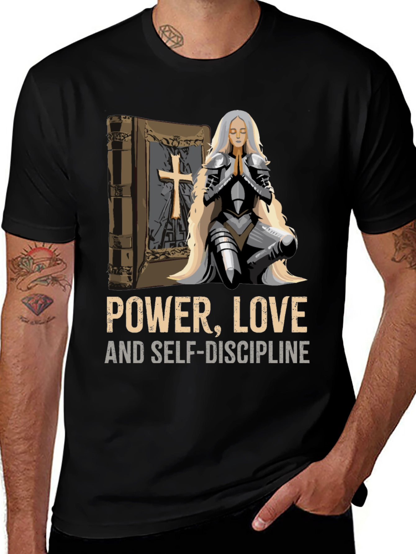 Variant 10 of Warrior Woman T-Shirt: Power, Love, Self-Discipline