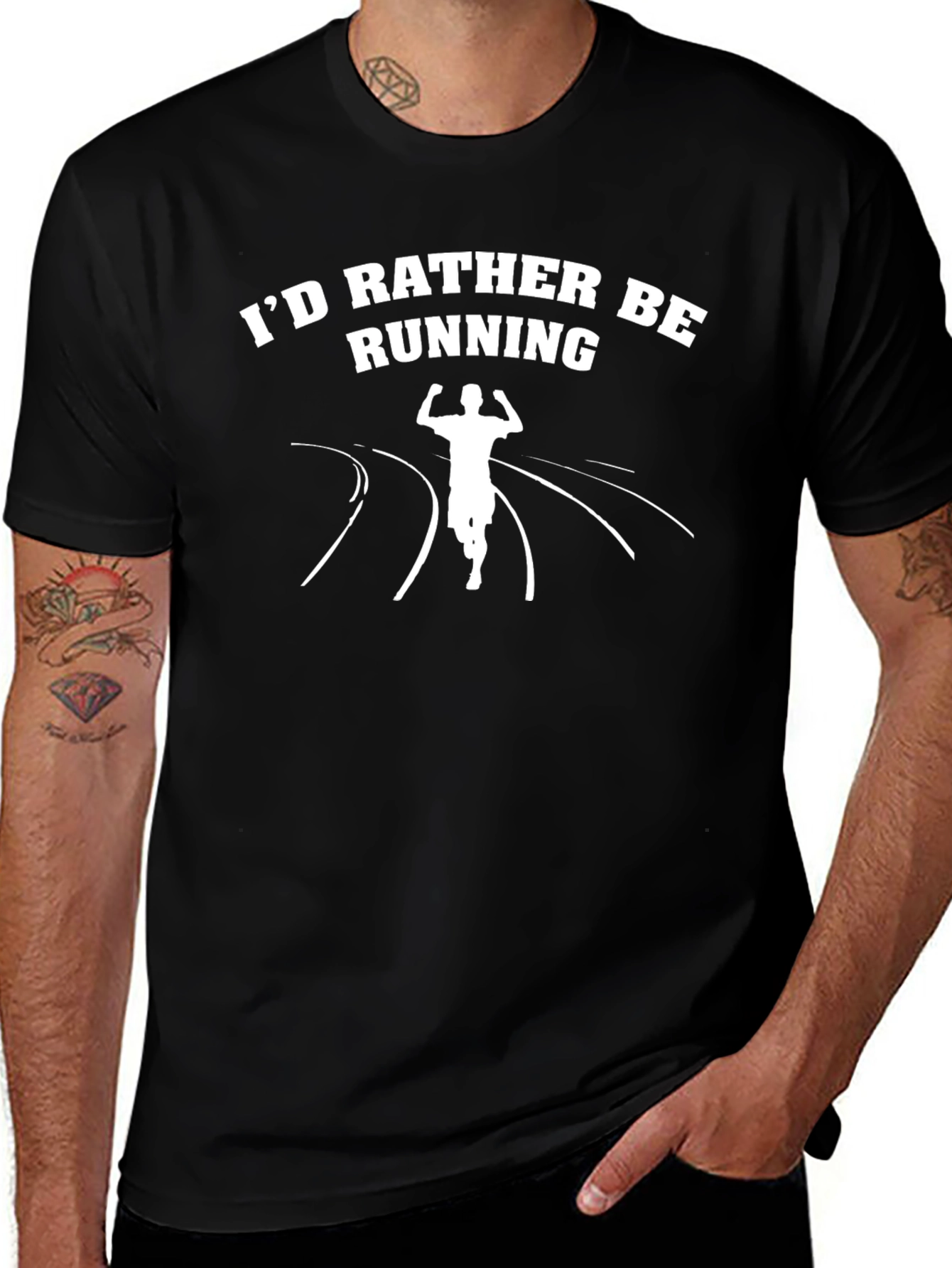 Variant 18 of I'd Rather Be Running Black T-Shirt
