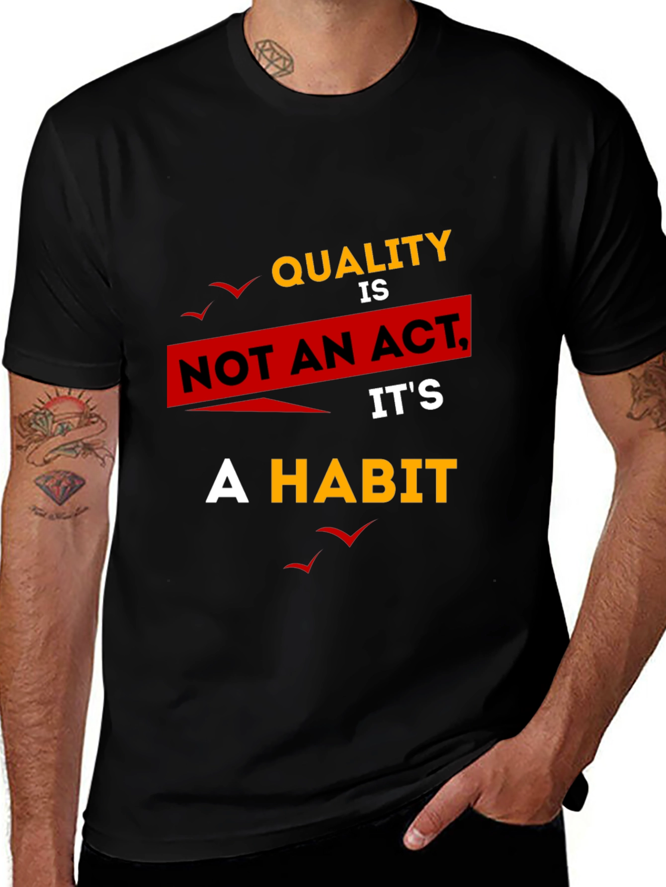 Variant 26 of Quality Habit Graphic T-Shirt - Black