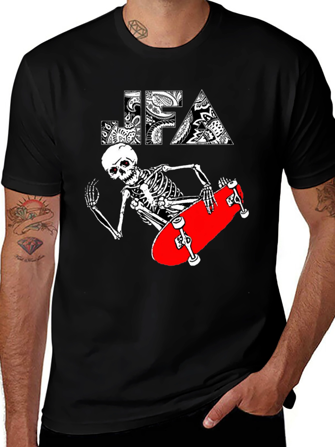Variant 30 of Skate Skeleton Graphic Tee - Cool Casual Style