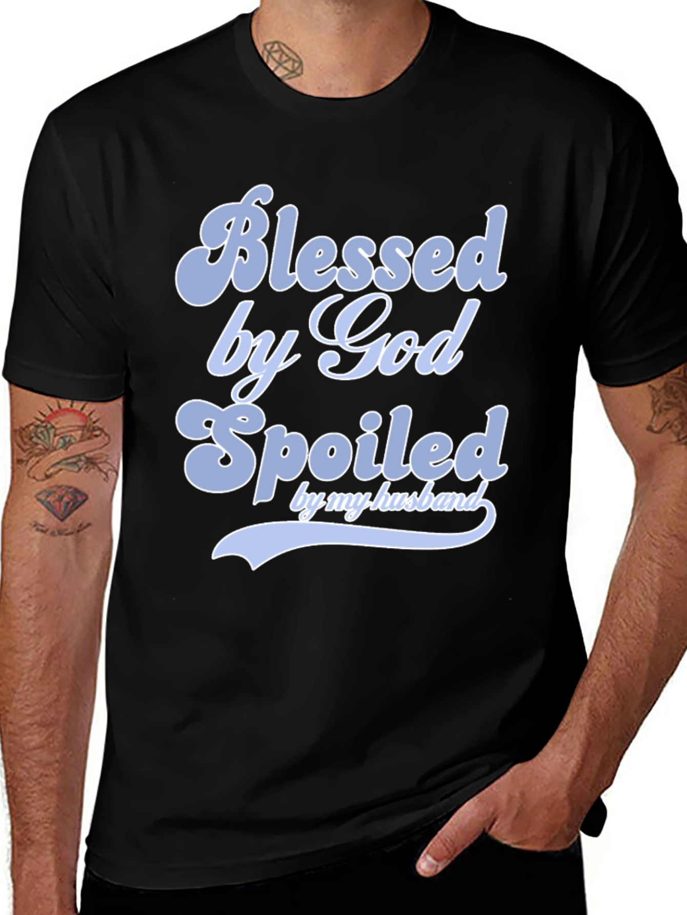Variant 6 of Blessed by God Spoiled by Husband T-Shirt