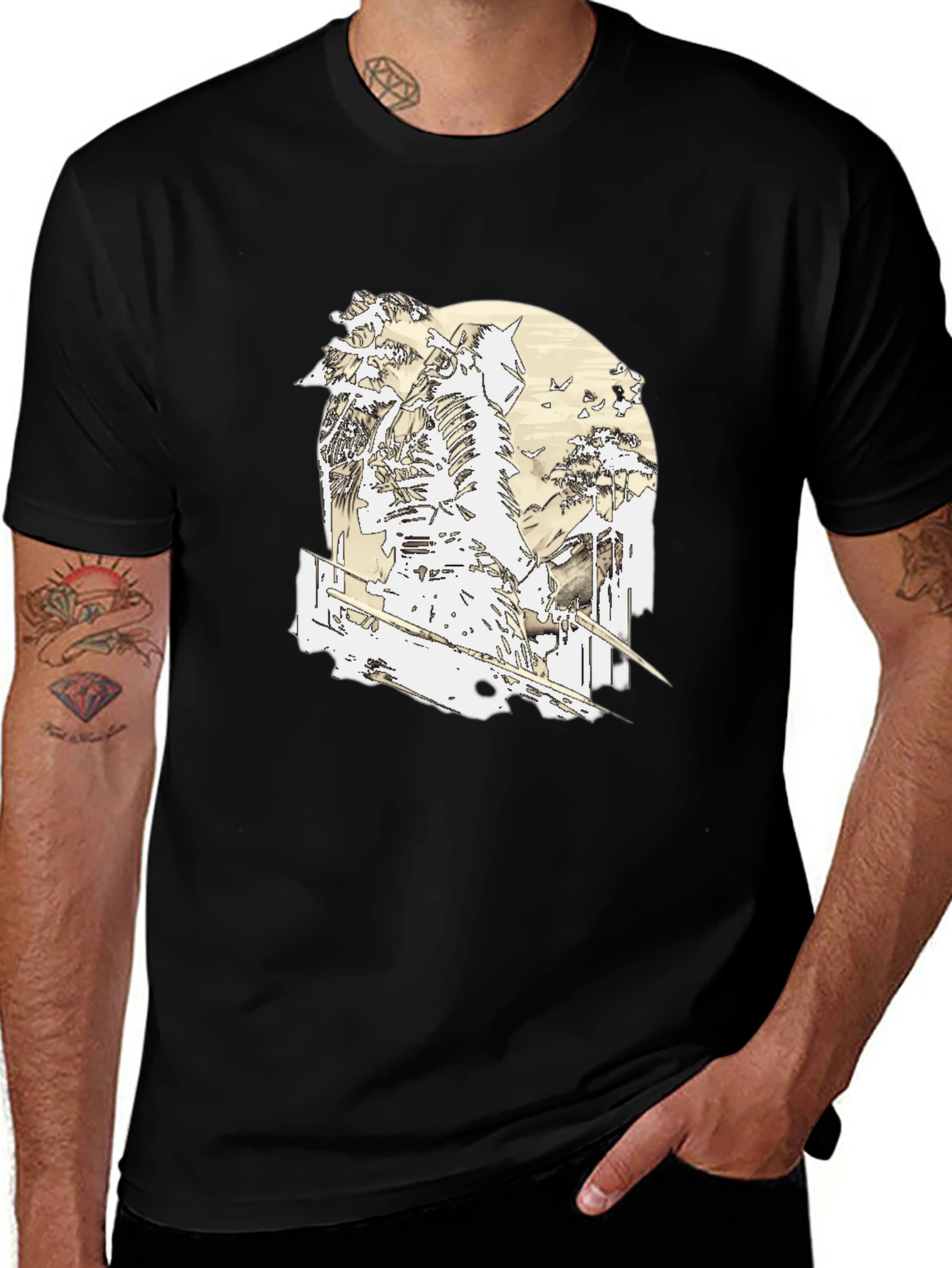 Black Samurai Warrior Graphic Black T-Shirt main image