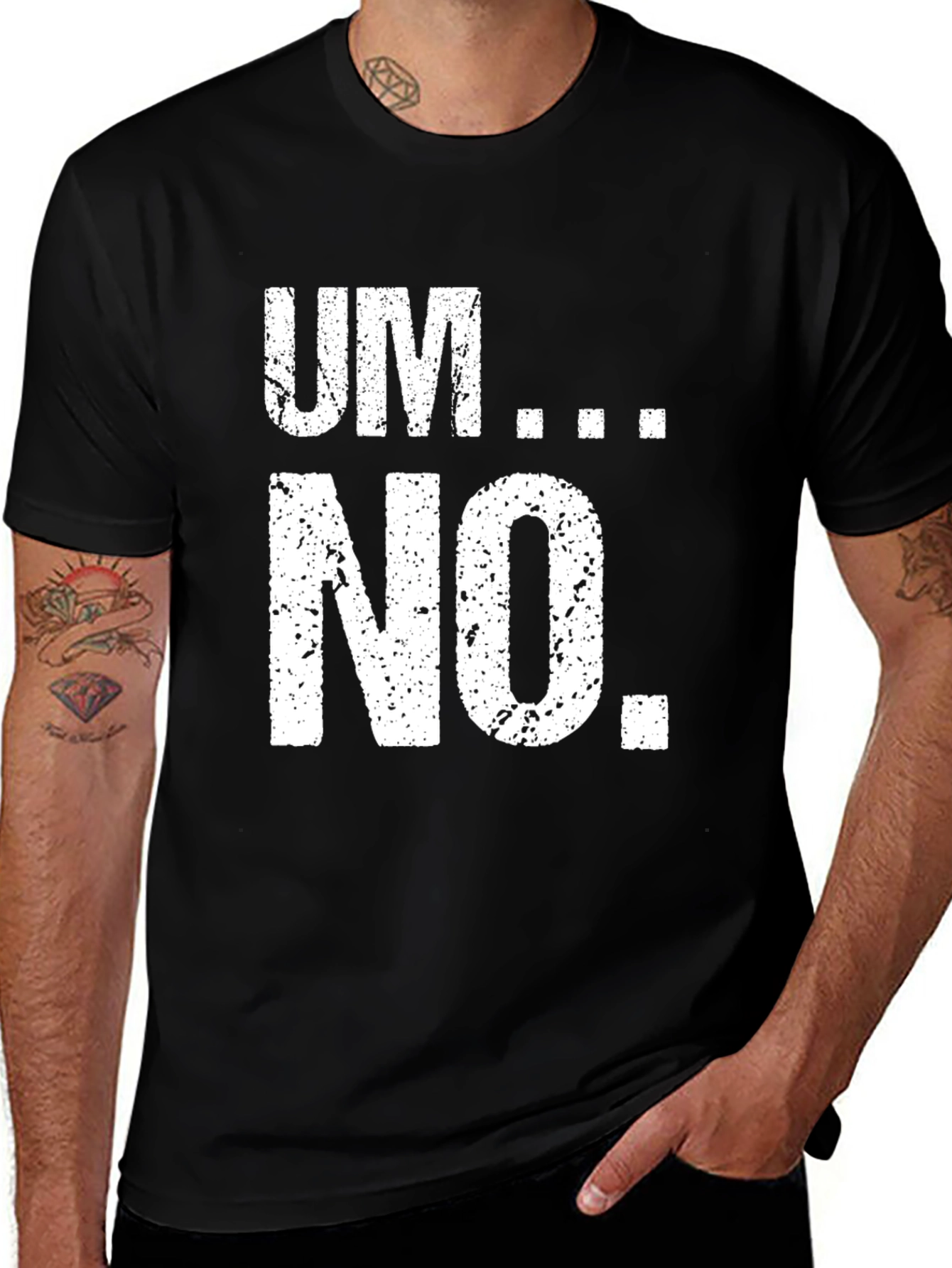 Variant 14 of Um... No. Graphic Tee - Black Casual T-Shirt