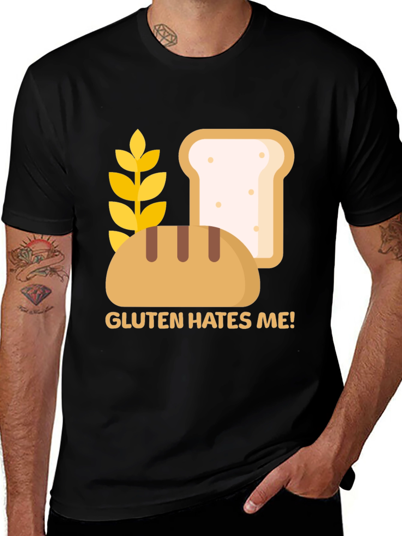 Gluten Hates Me! Graphic T-Shirt