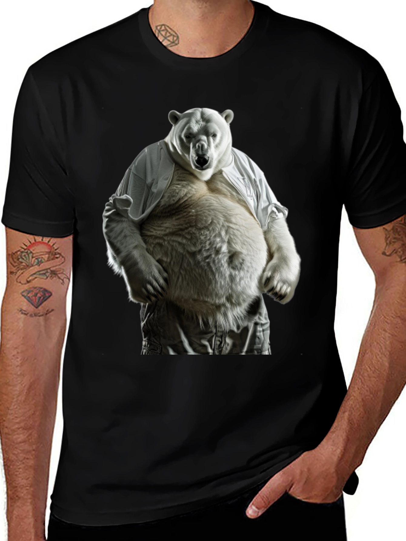 Variant 20 of Funny Polar Bear Graphic T-Shirt