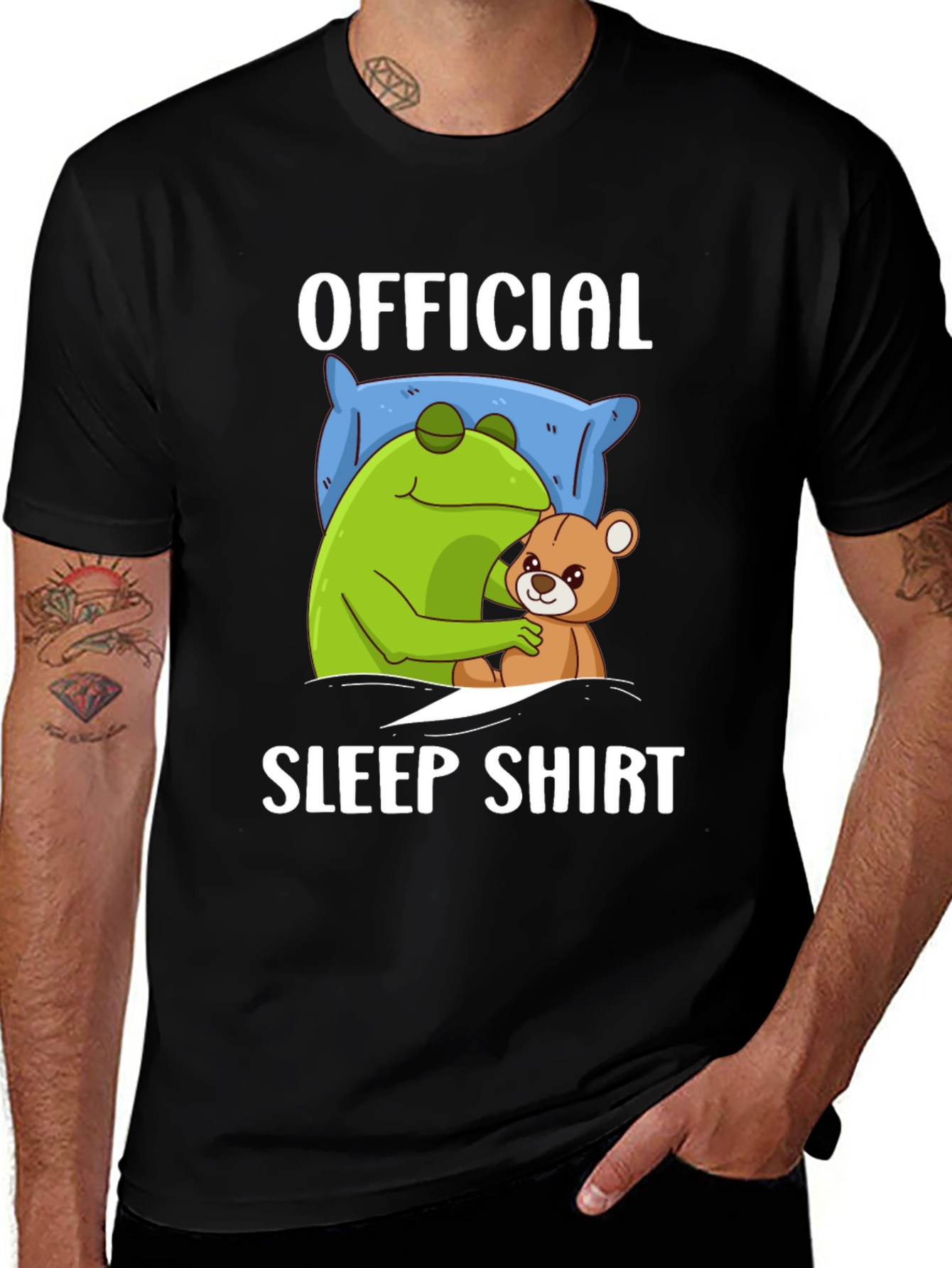 Variant 20 of Official Sleep Shirt - Frog and Teddy Bear Design