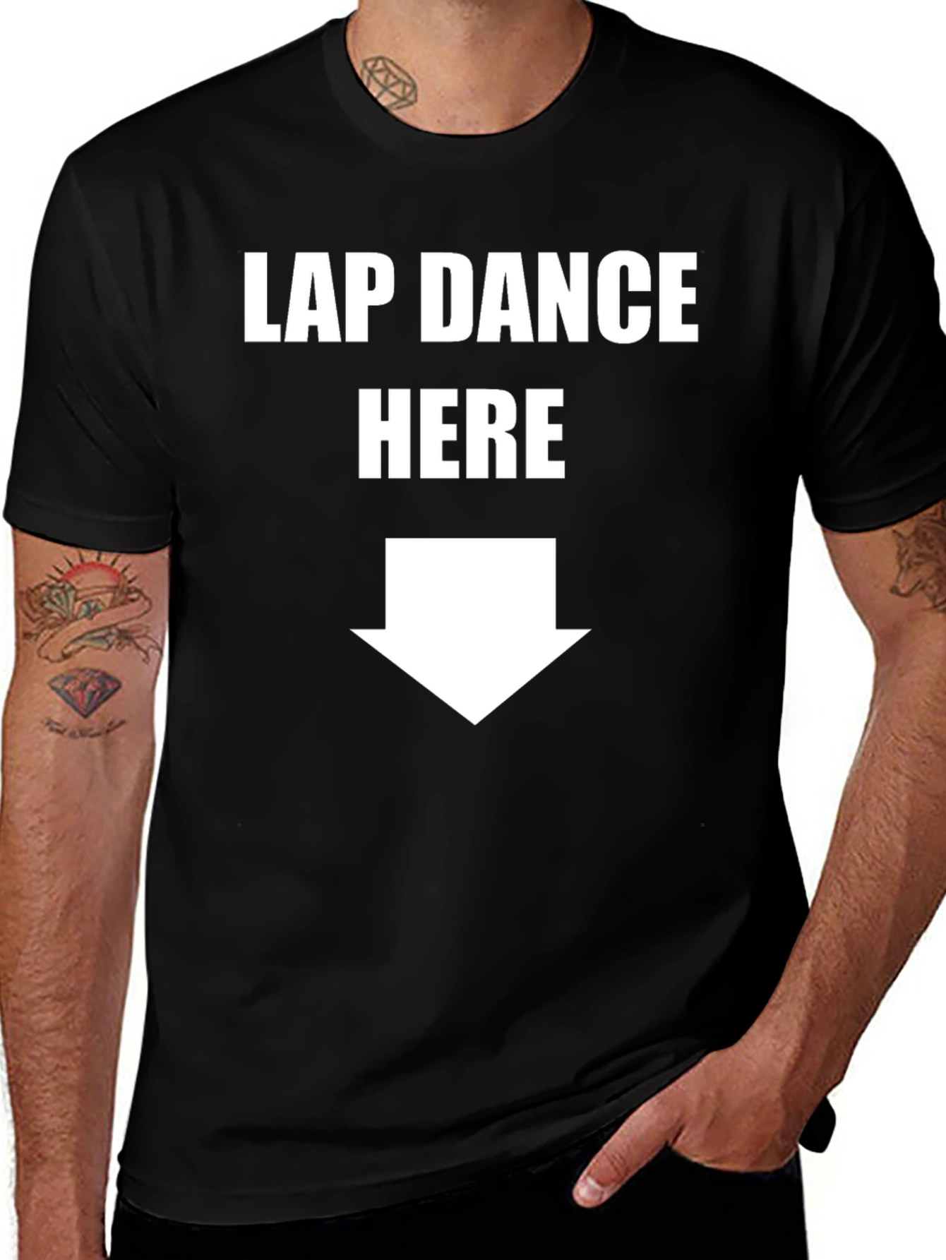 Variant 18 of Lap Dance Here Funny Graphic Tee