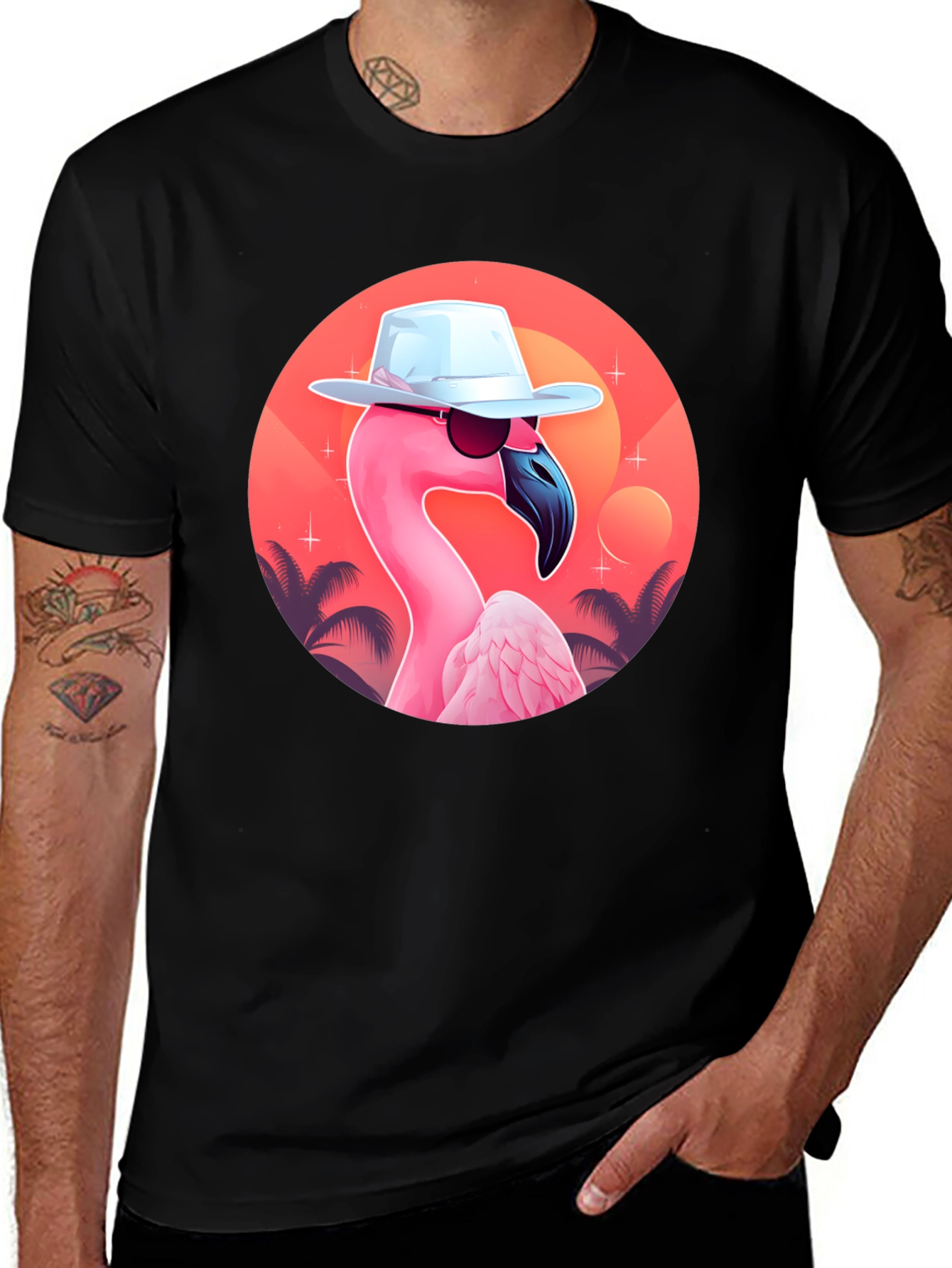 Variant 13 of Cool Flamingo Graphic Tee