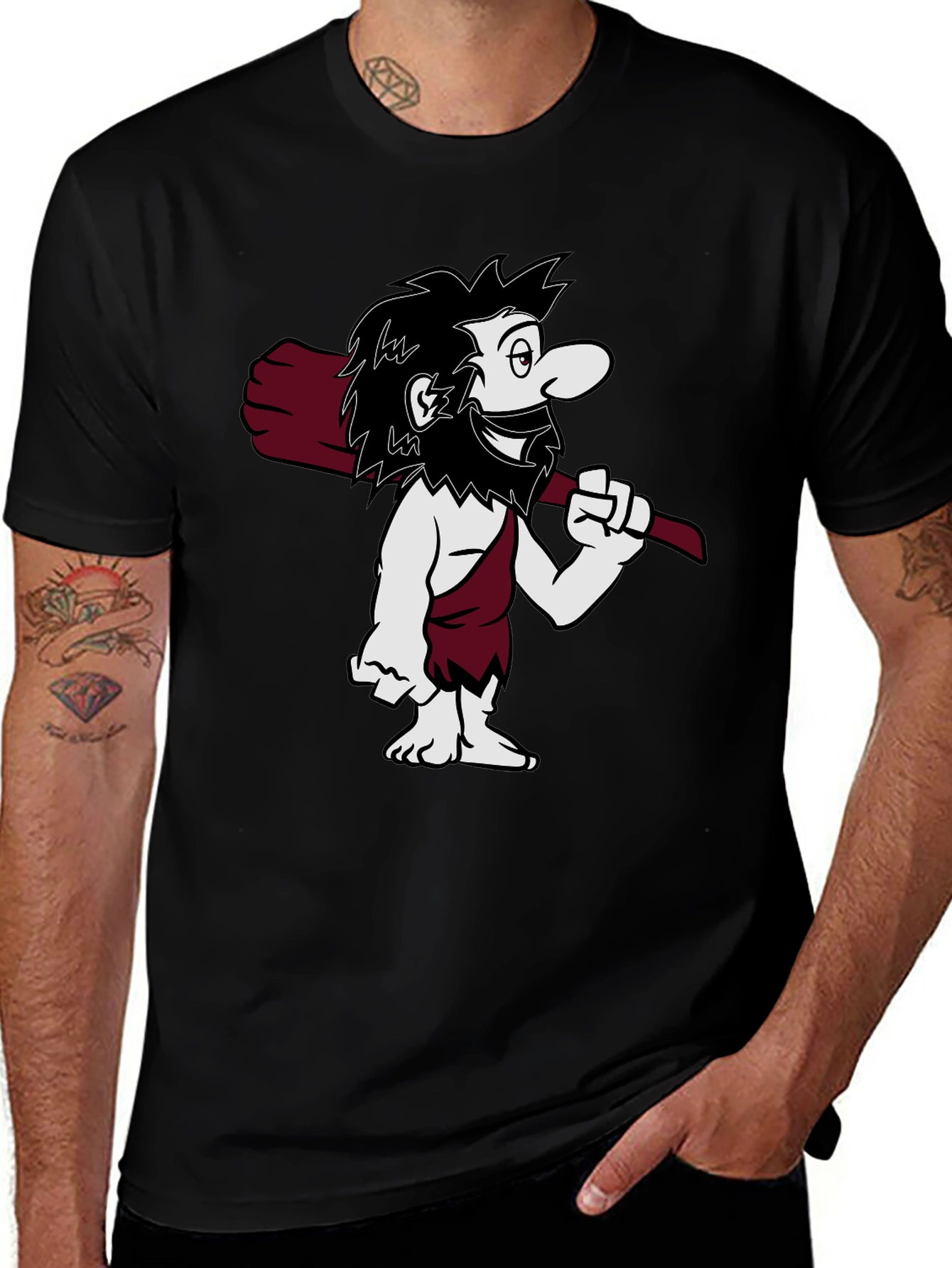 Variant 3 of Caveman Cartoon Graphic T-Shirt