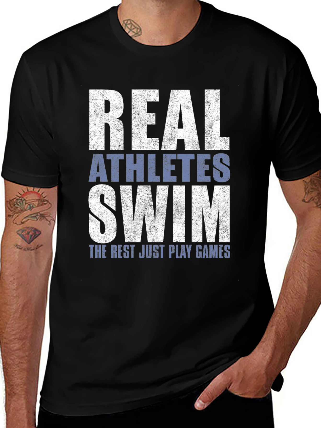 Variant 9 of Real Athletes Swim T-Shirt