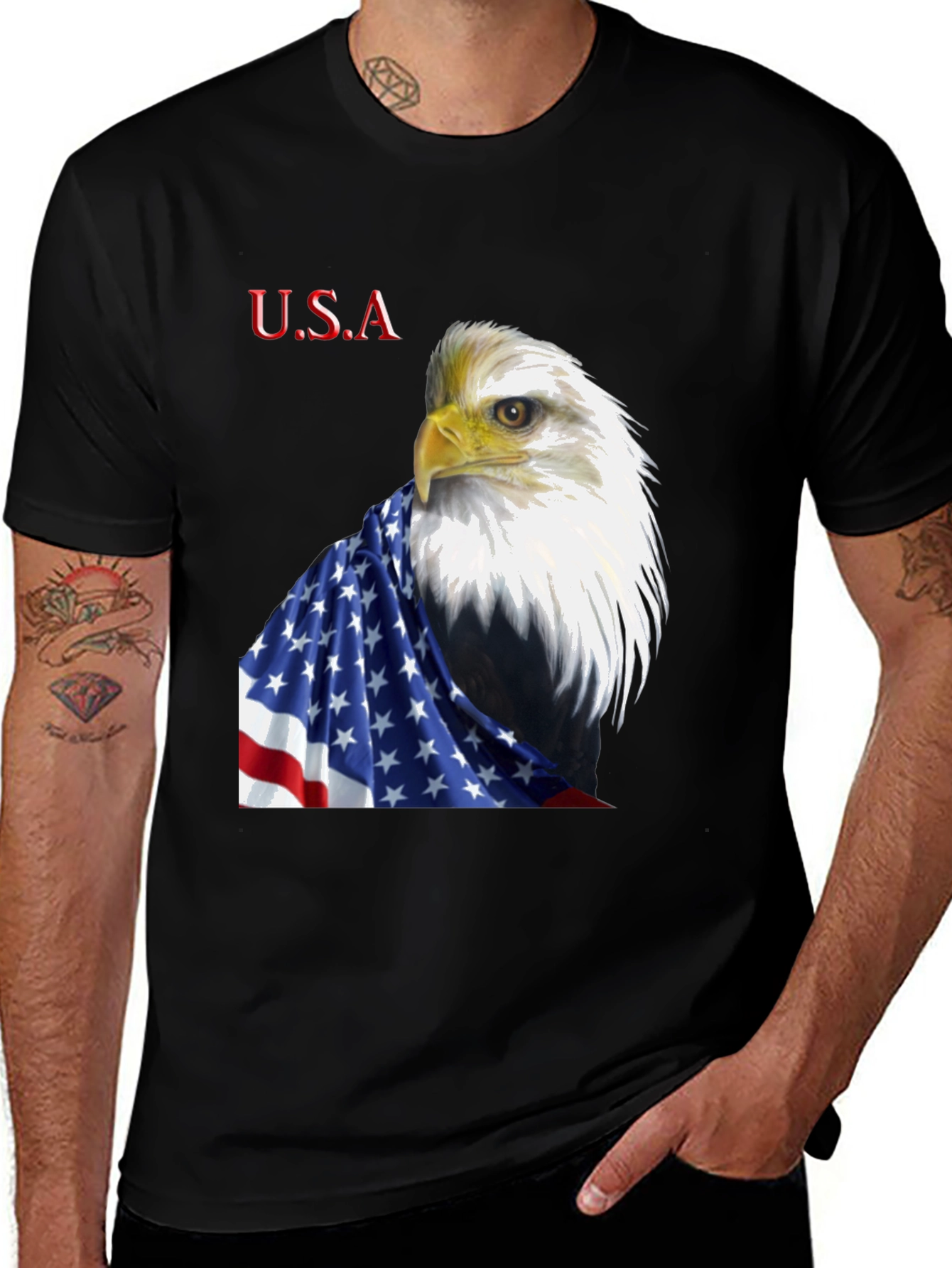 American Eagle USA Flag T-Shirt