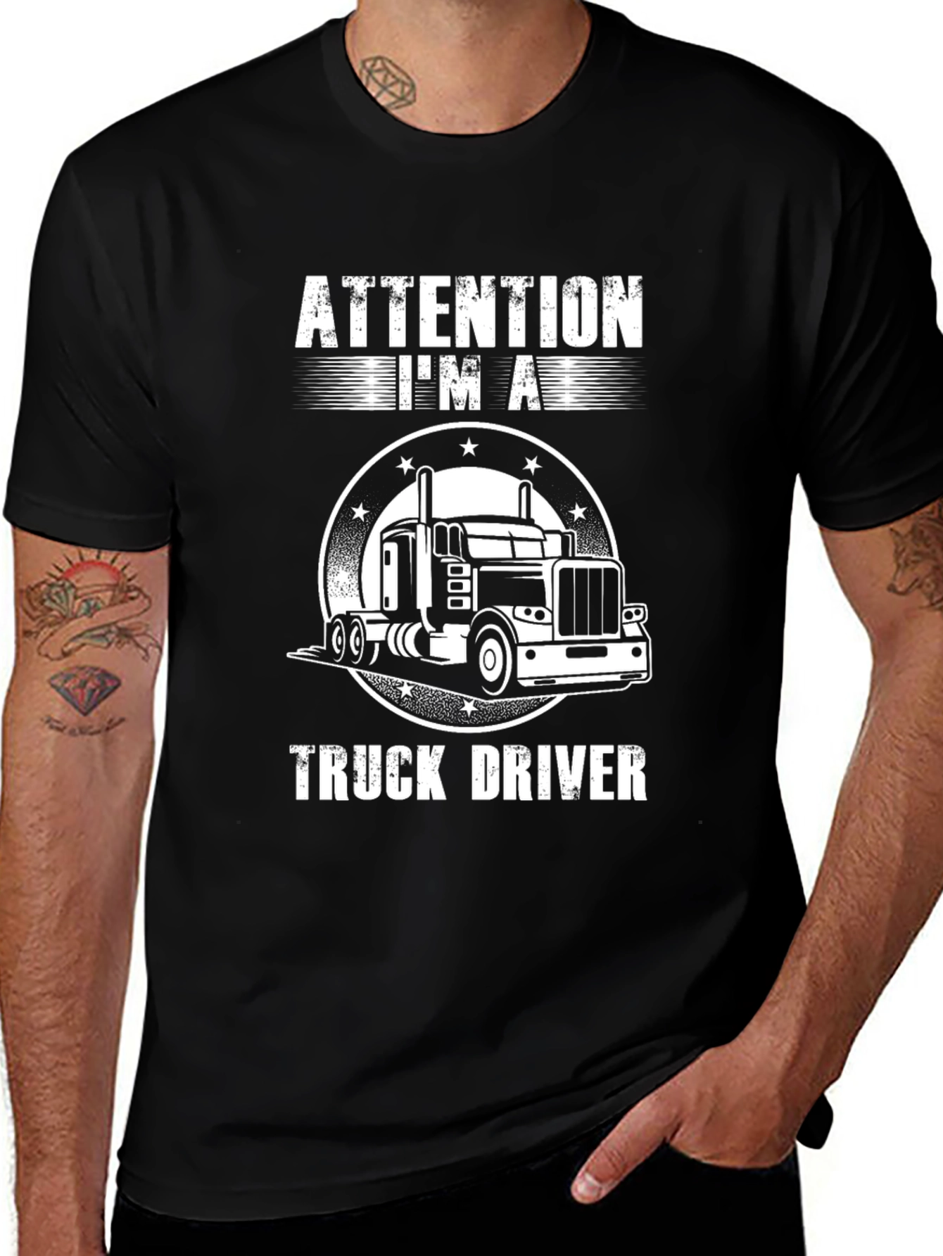 Variant 10 of Attention I'm A Truck Driver T-Shirt