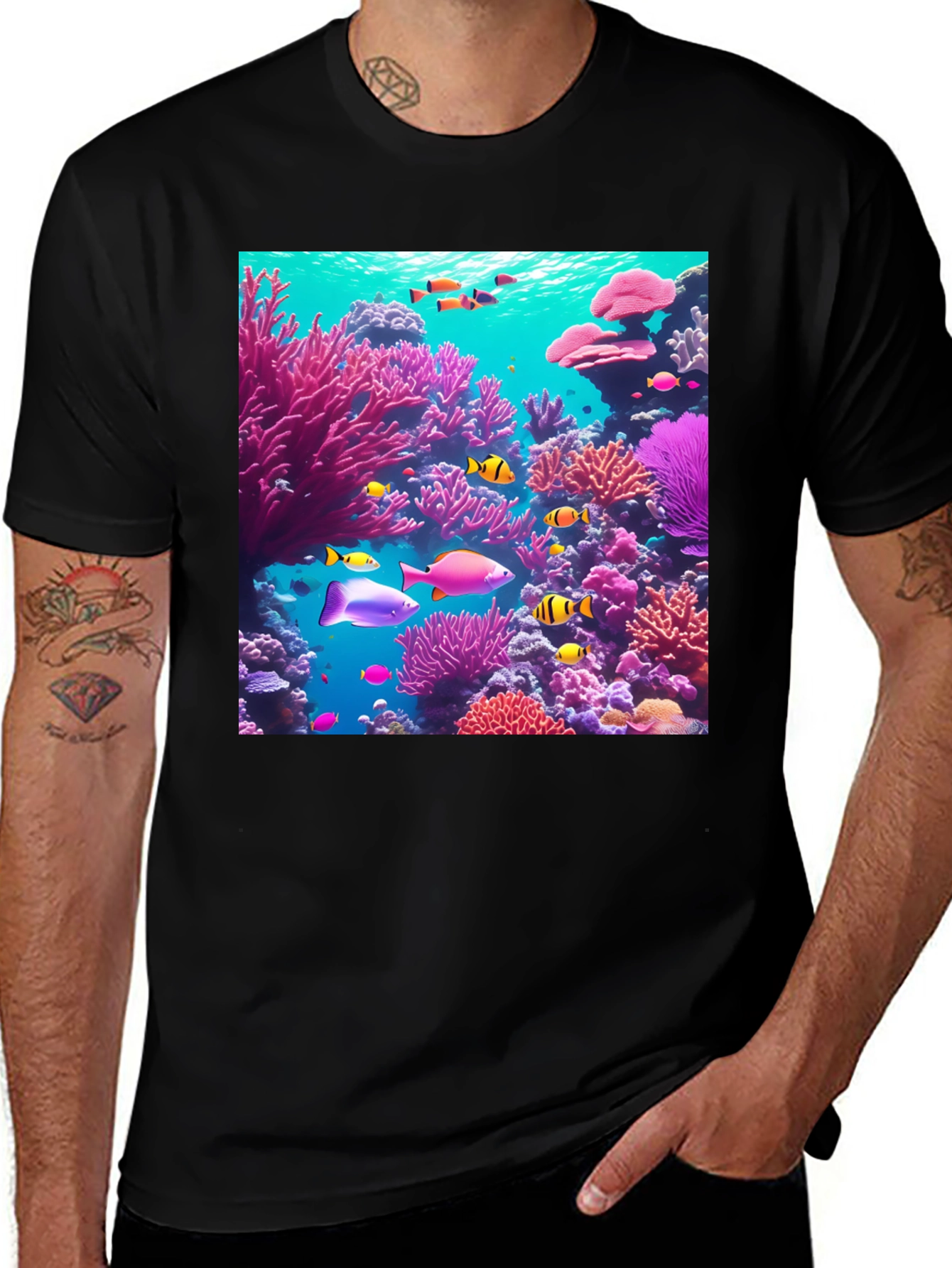 Variant 21 of Vibrant Coral Reef Graphic Tee