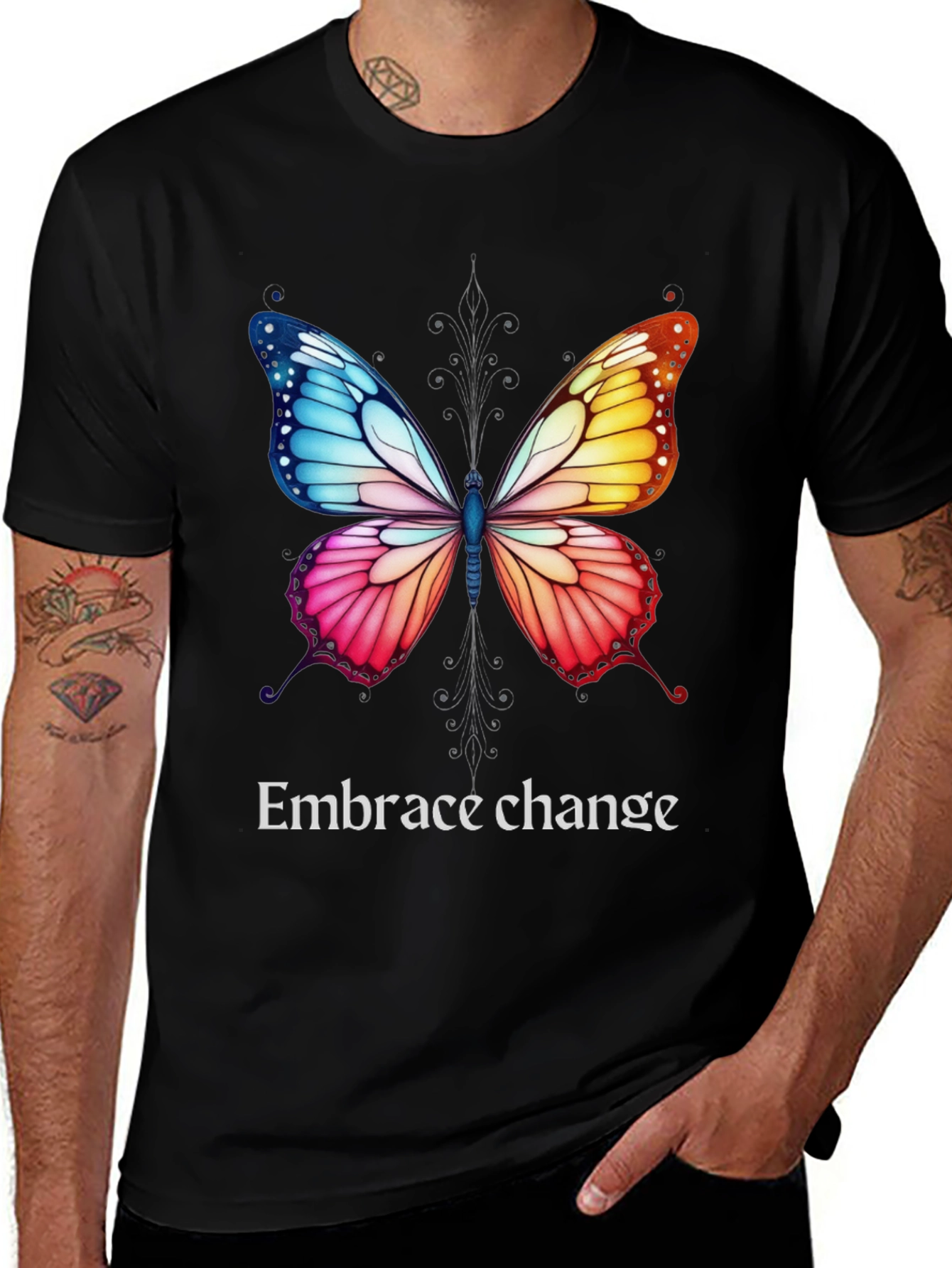 Variant 13 of Embrace Change Butterfly Graphic Tee