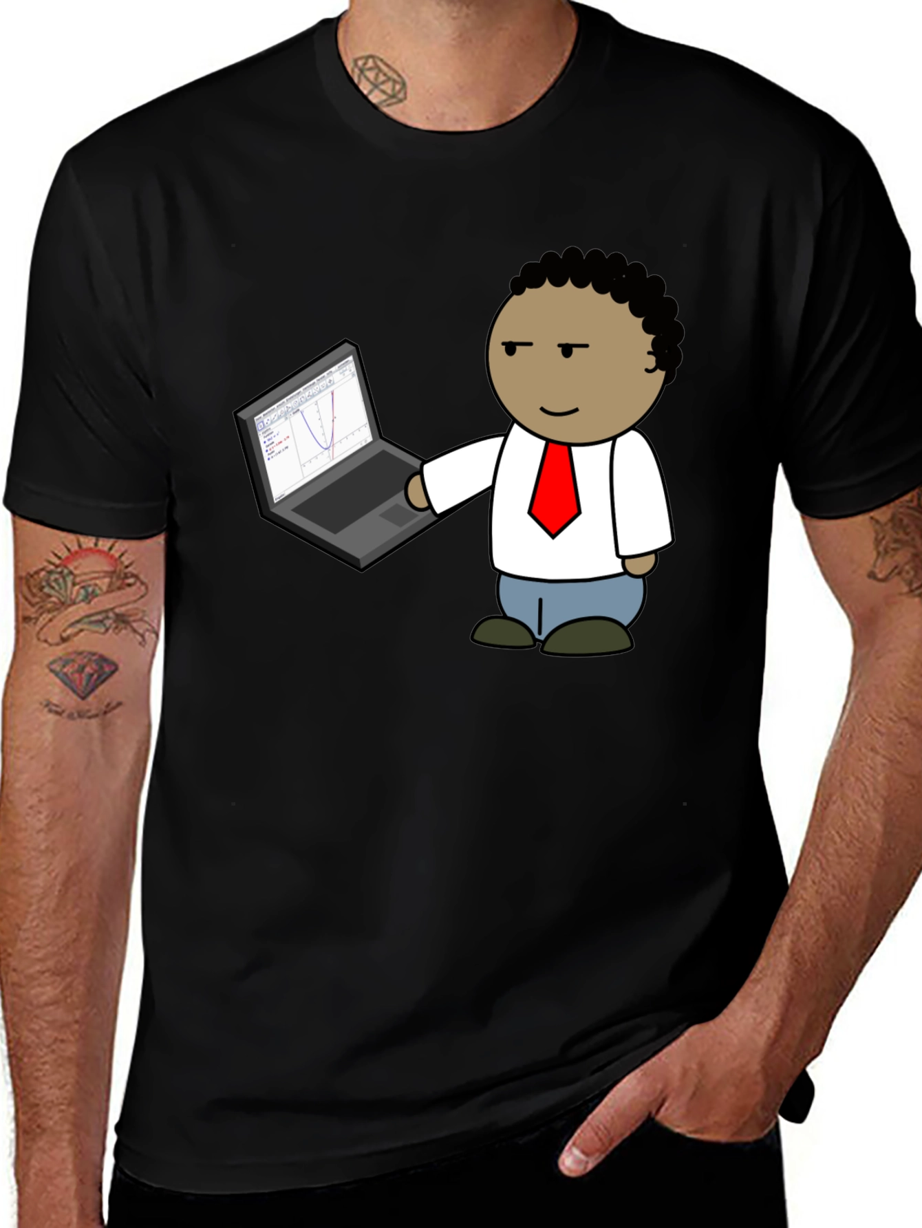 Variant 19 of Black Cartoon Graphic T-Shirt