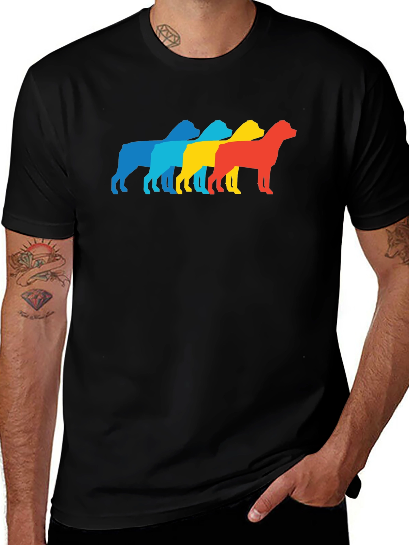 Variant 7 of Colorful Dog Silhouette Graphic T-Shirt