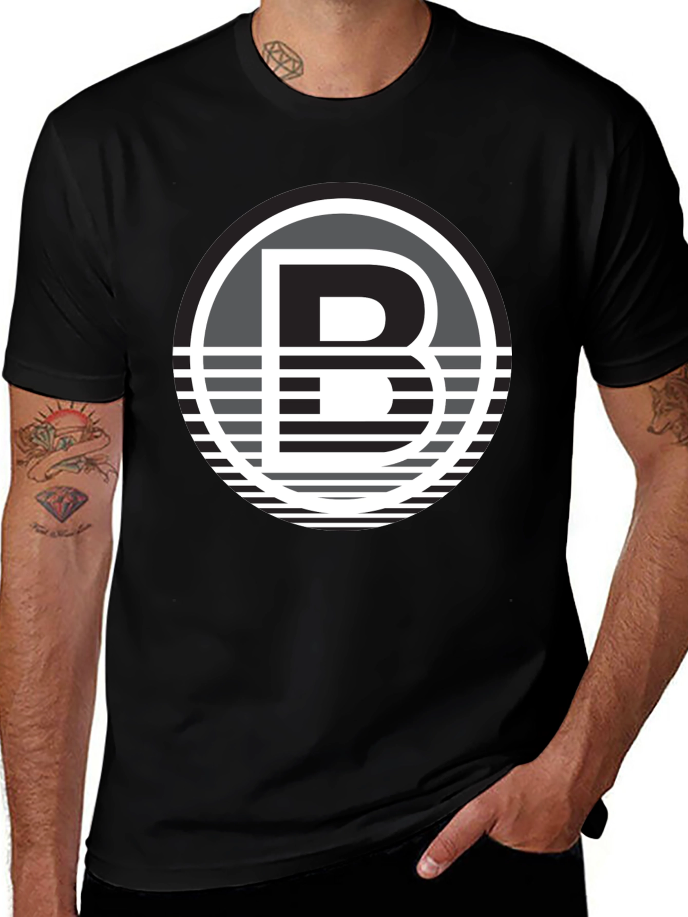 Variant 16 of Black T-Shirt with Bold B Logo