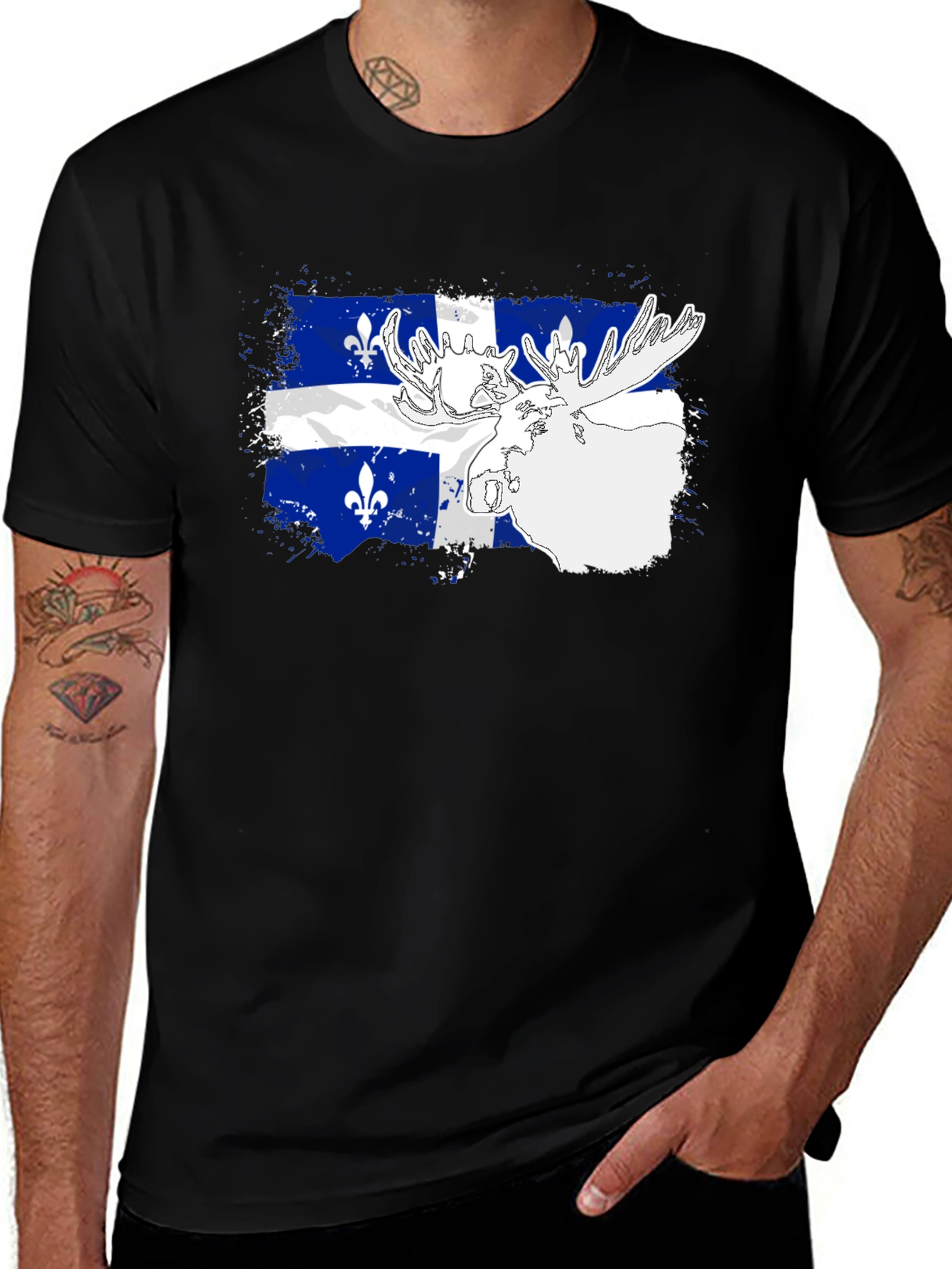 Quebec Flag Moose Graphic Tee