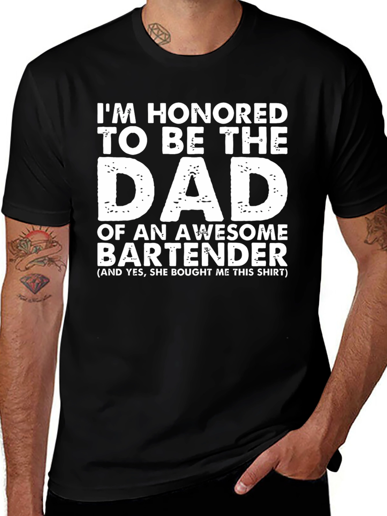 Variant 10 of Honored Dad of an Awesome Bartender T-Shirt