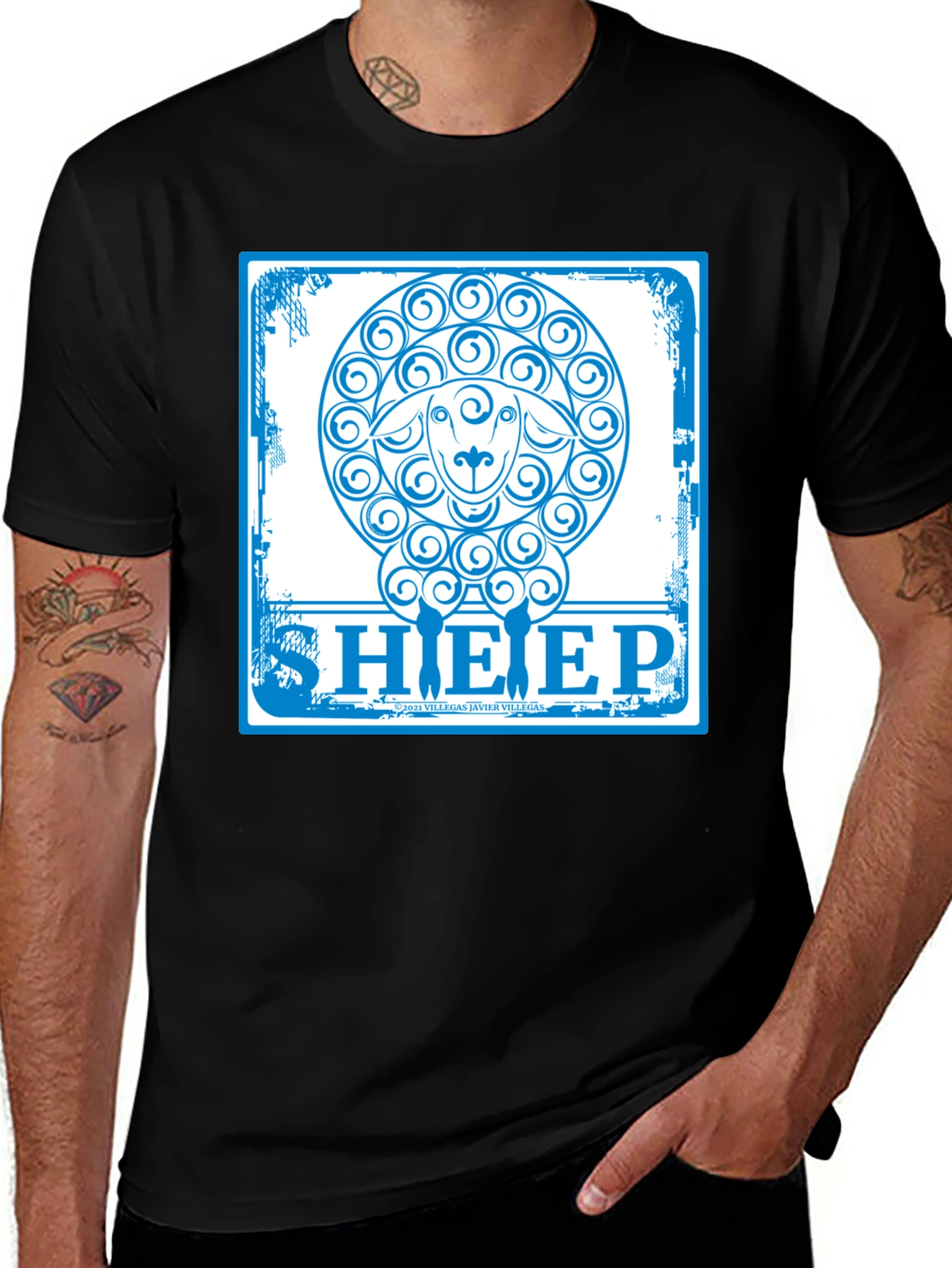 Variant 16 of Sheep Graphic T-Shirt - Trendy Crew Neck Tee