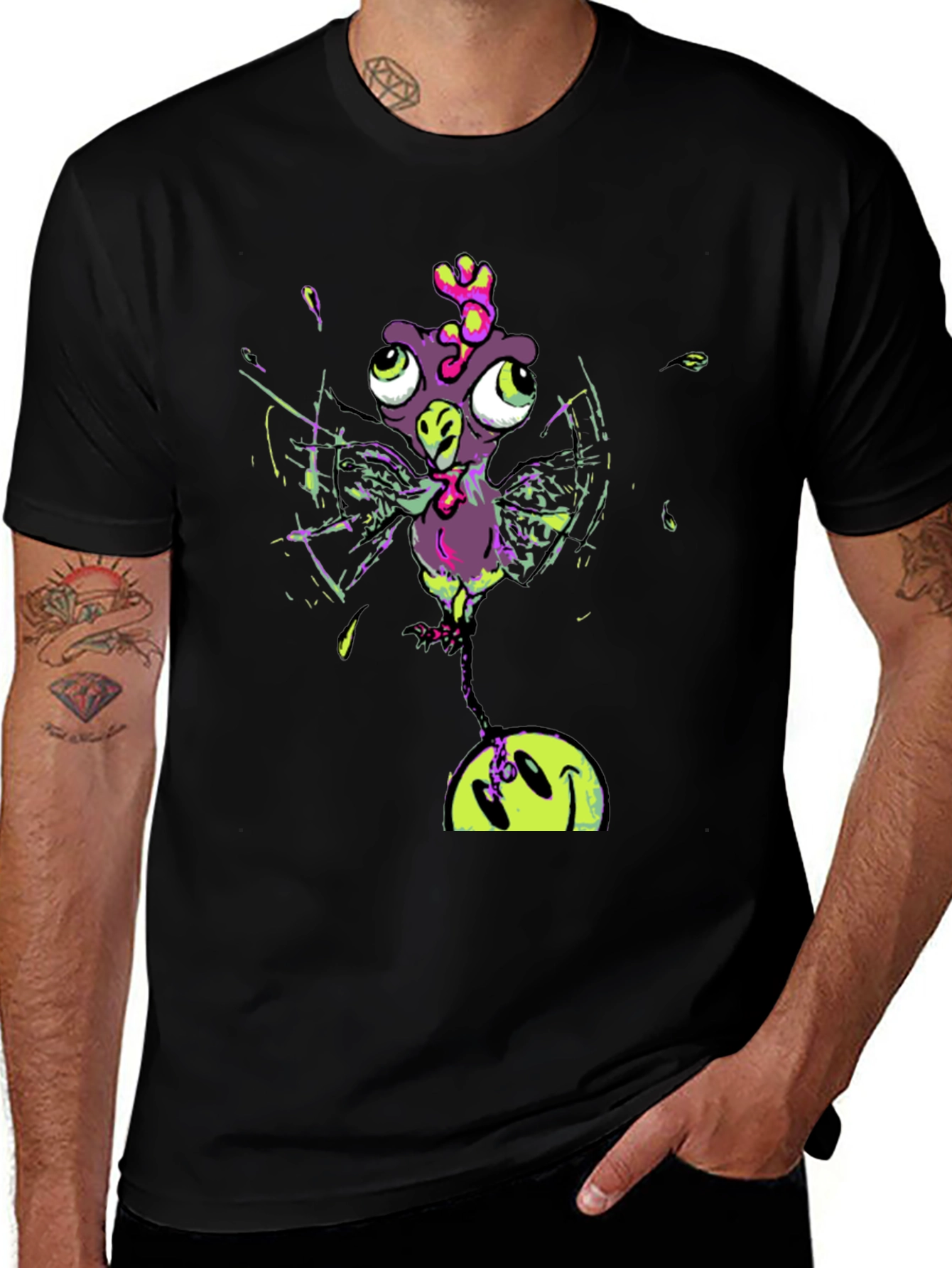 Variant 5 of Funky Chicken Graphic Print T-Shirt