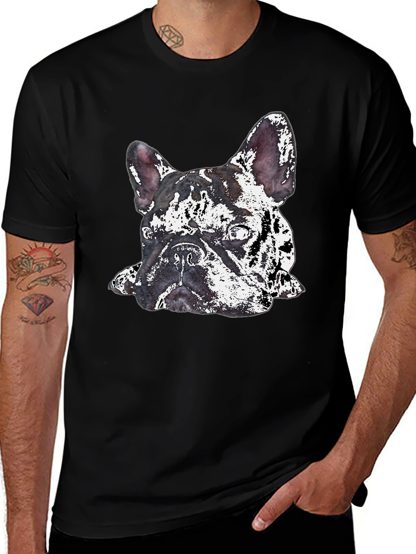 Variant 2 of Dog Graphic Print Crew Neck T-Shirt