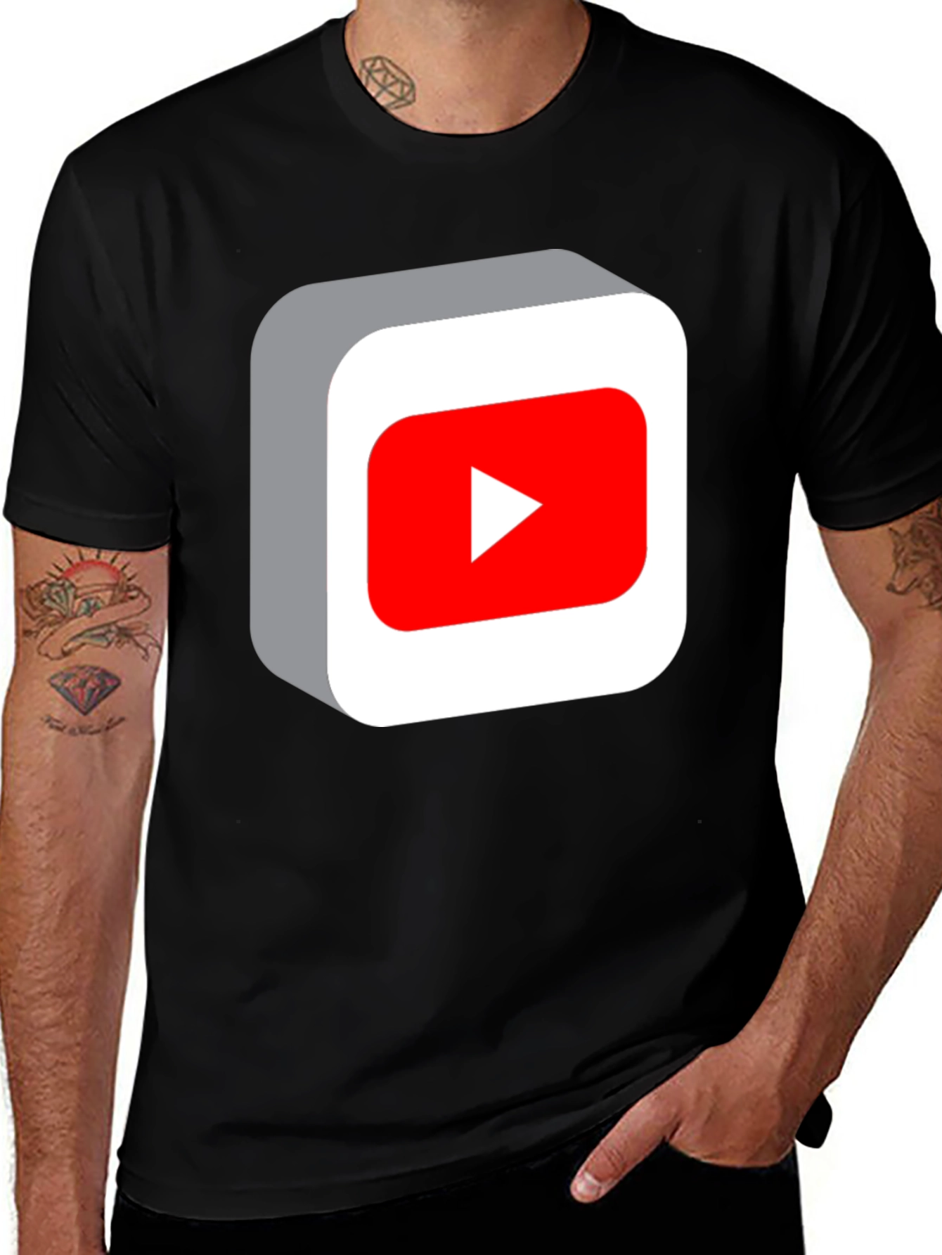 YouTube Play Button Black T-Shirt