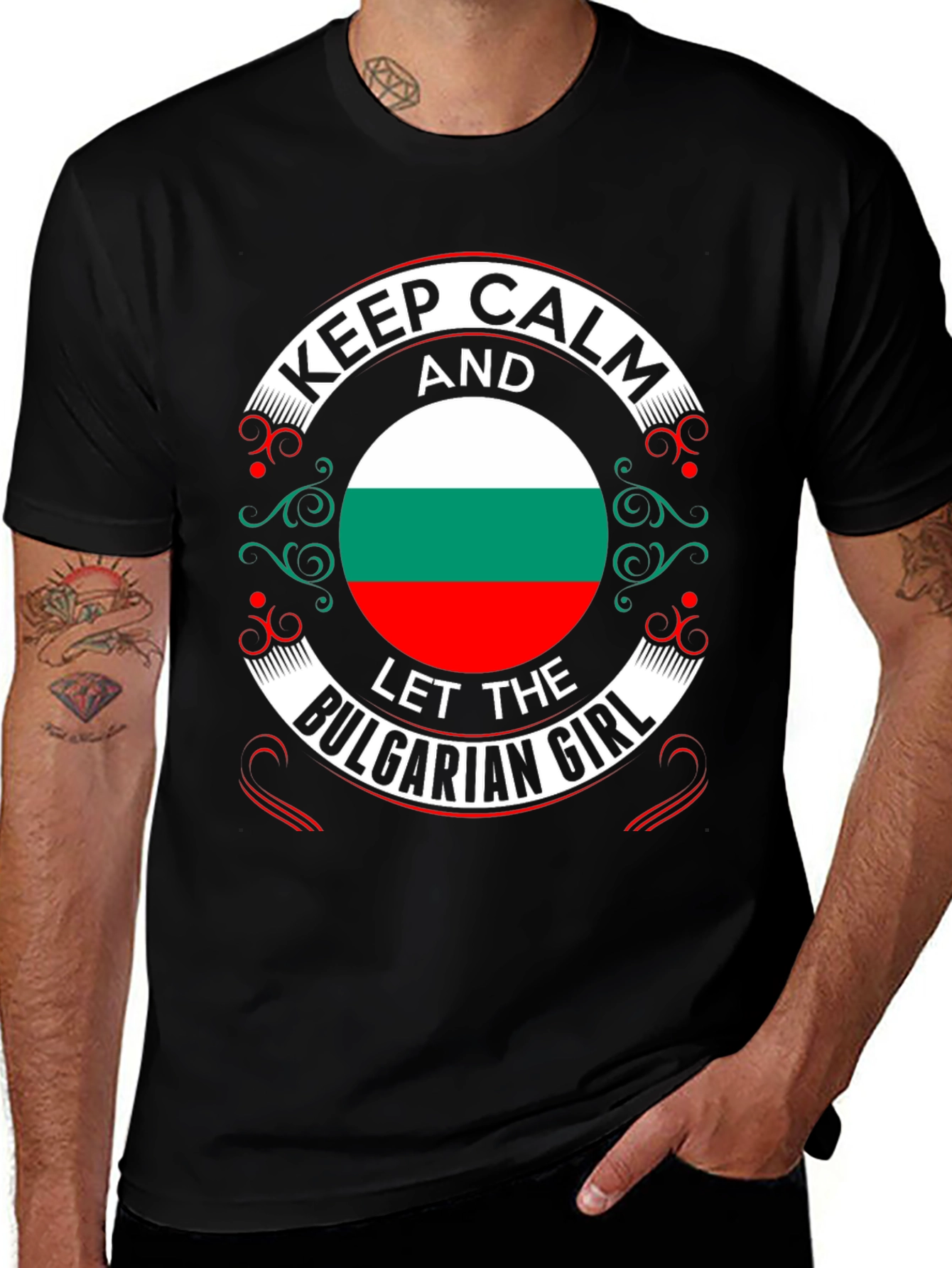 Keep Calm Bulgarian Girl T-Shirt, Bulgaria Flag Tee