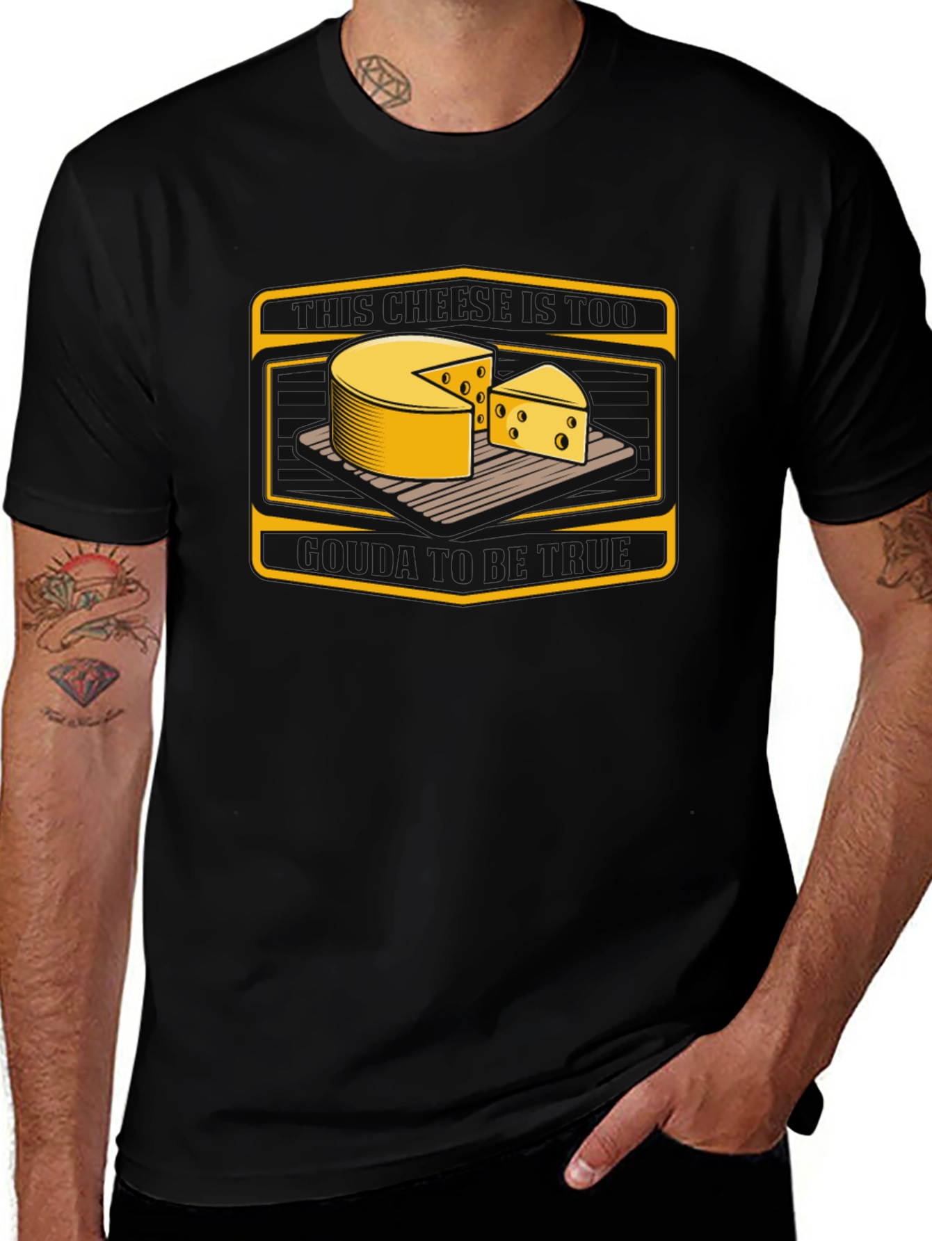 Variant 7 of Cheese Graphic Tee - Quirky Food Lover's T-Shirt