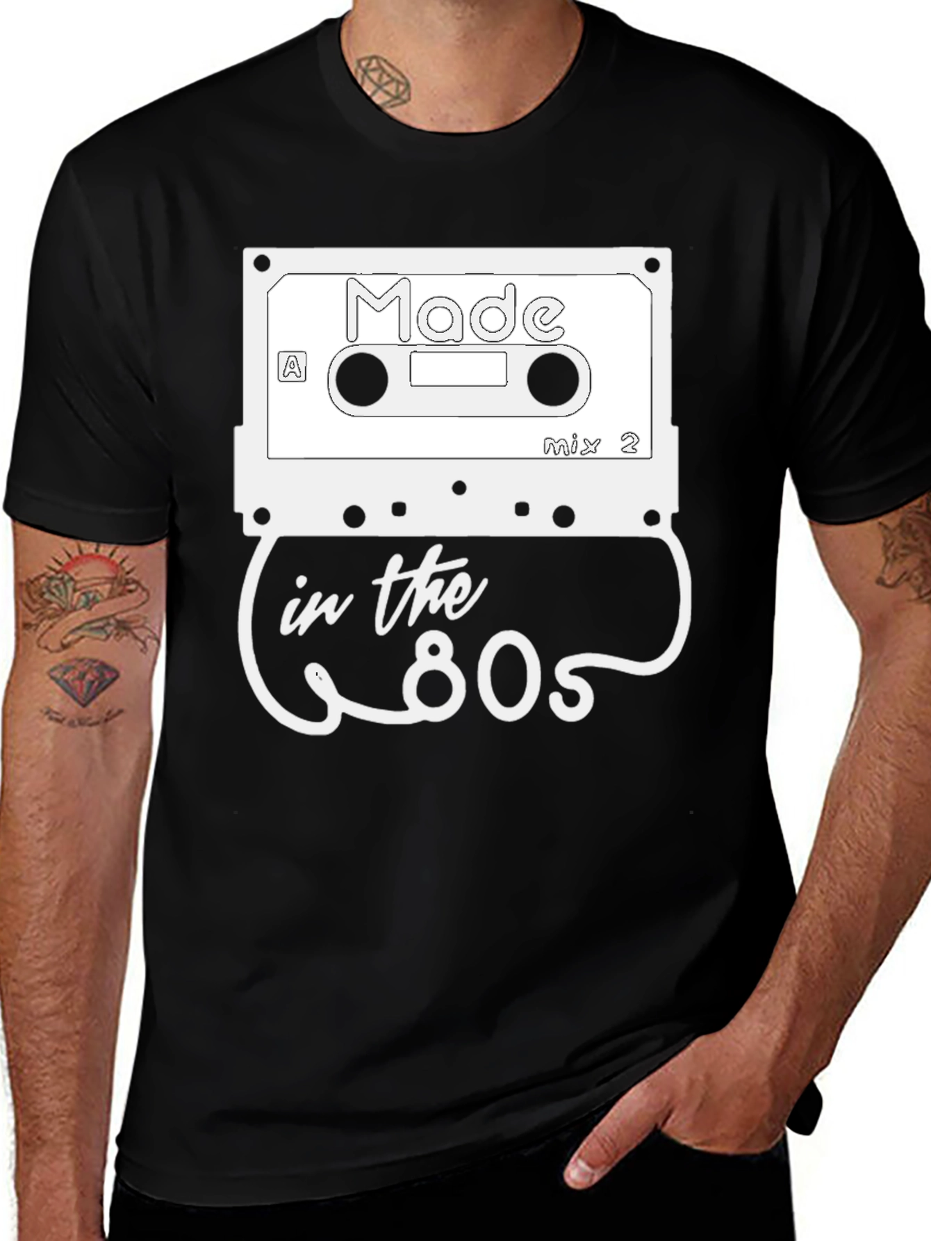 Variant 28 of Retro 'Made in the 80s' Cassette Graphic T-Shirt