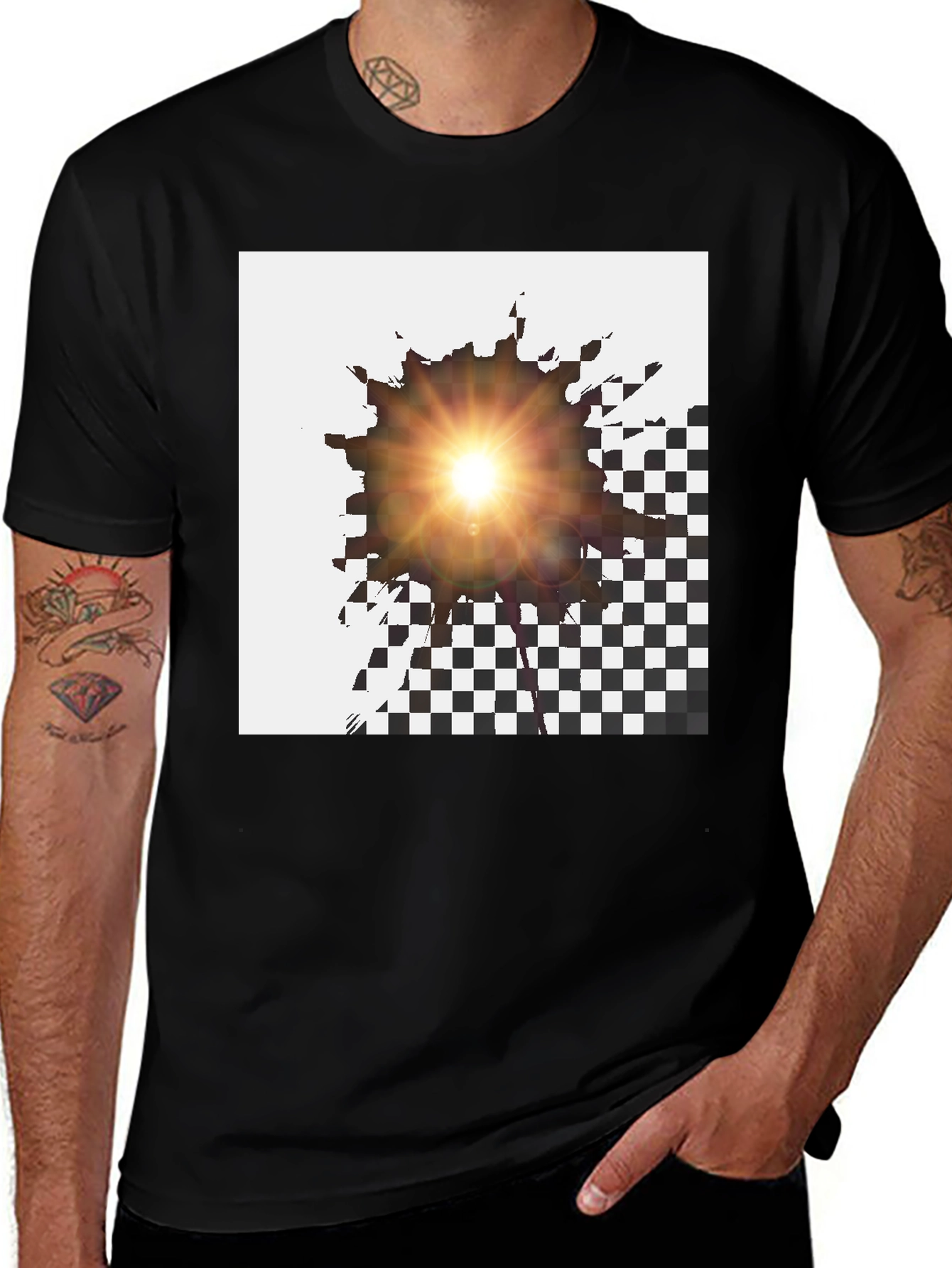 Variant 8 of Abstract Splash Graphic Black T-Shirt