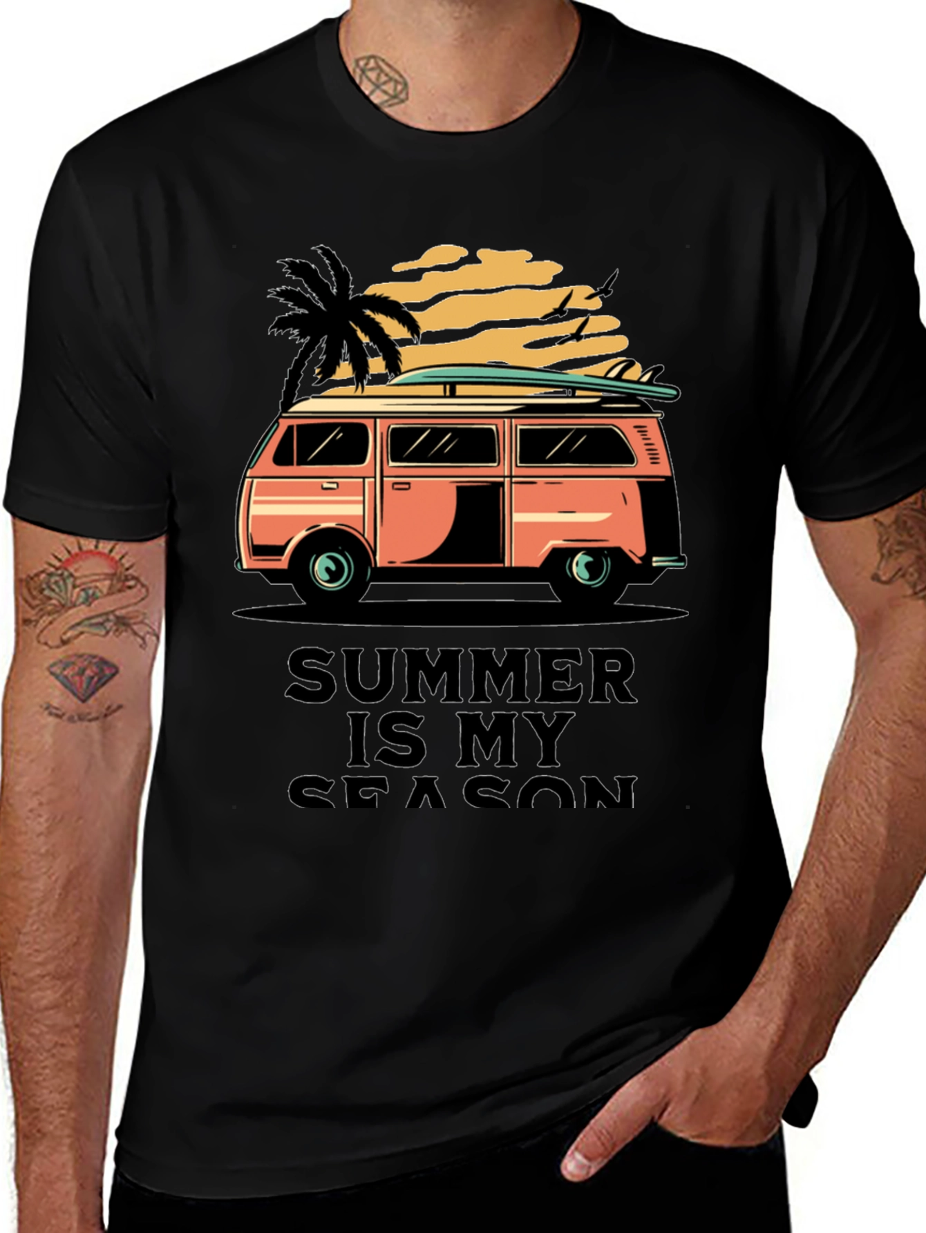 Variant 17 of Summer Is My Season T-Shirt, Surfing Van