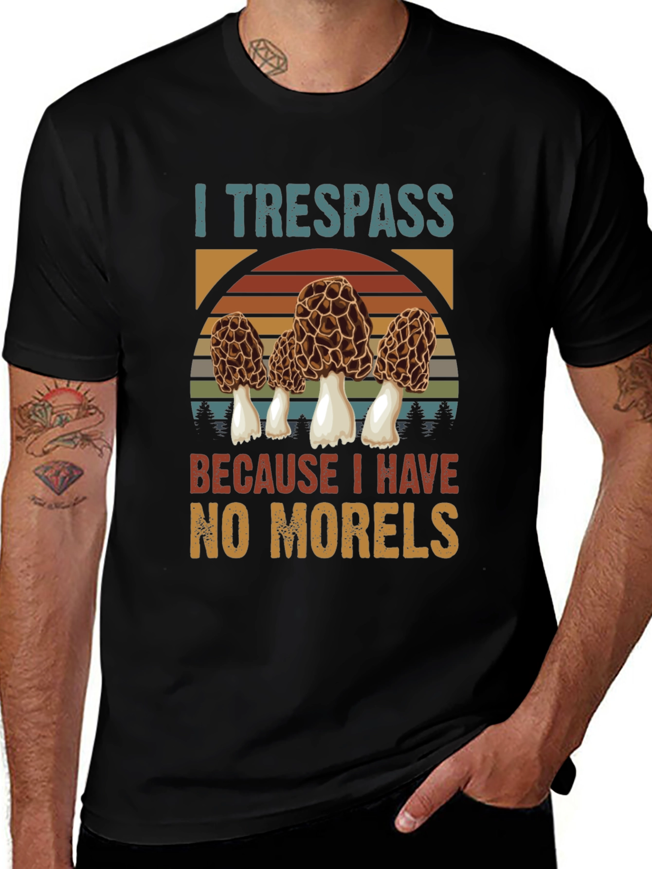 Variant 28 of I Trespass For Morels Mushroom Hunter T-Shirt
