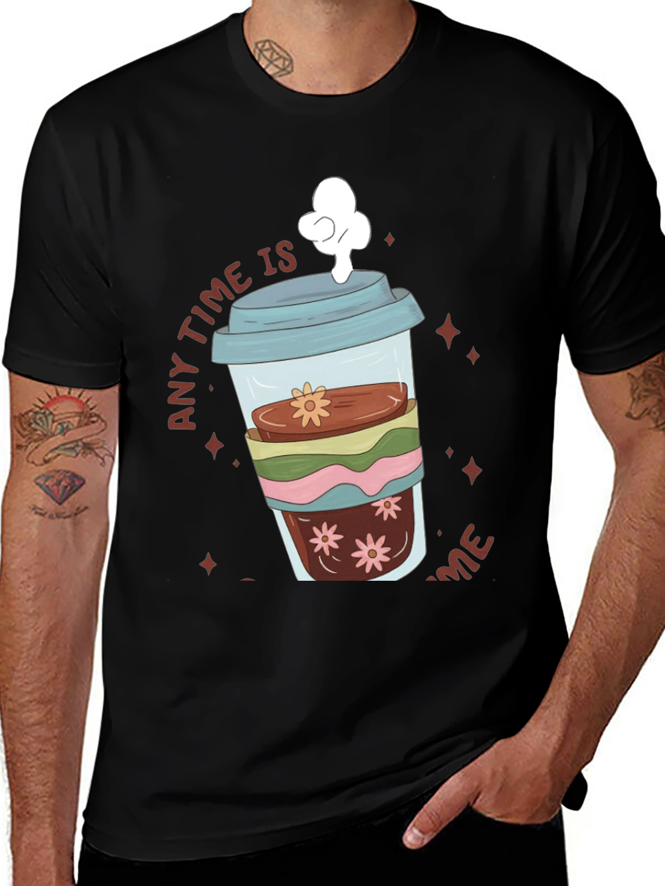 Variant 23 of Coffee Lover T-Shirt - Any Time Is Coffee Time