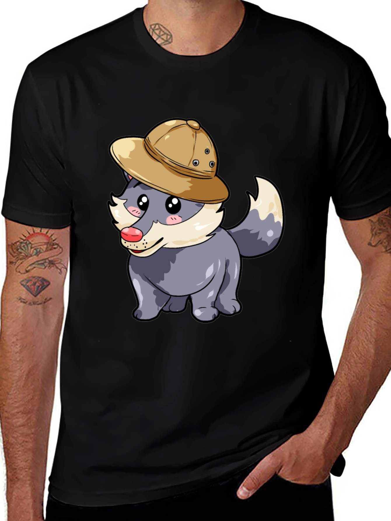 Variant 7 of Safari Wolf Graphic Tee - Cute Animal Design