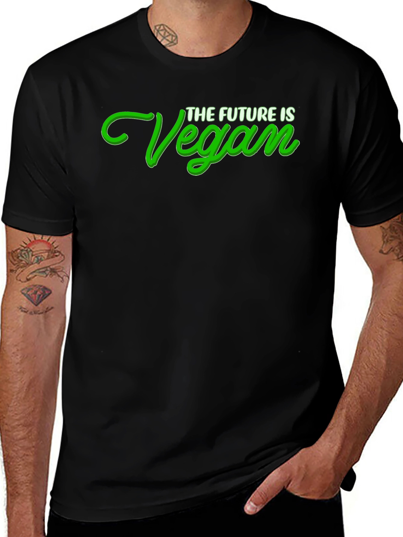 Variant 11 of The Future is Vegan Graphic Tee - Black