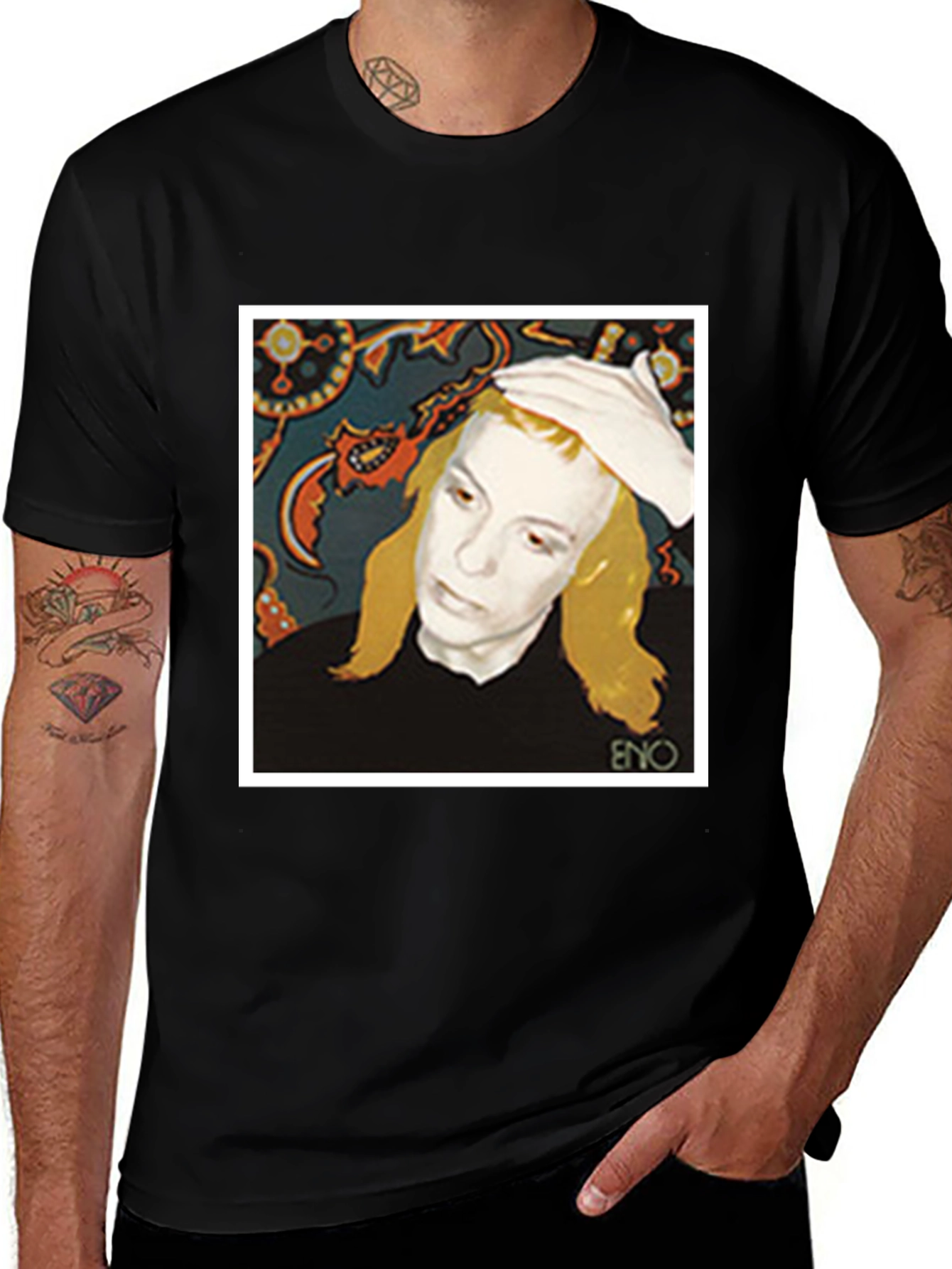Eno Album Cover T-Shirt - Black Graphic Tee