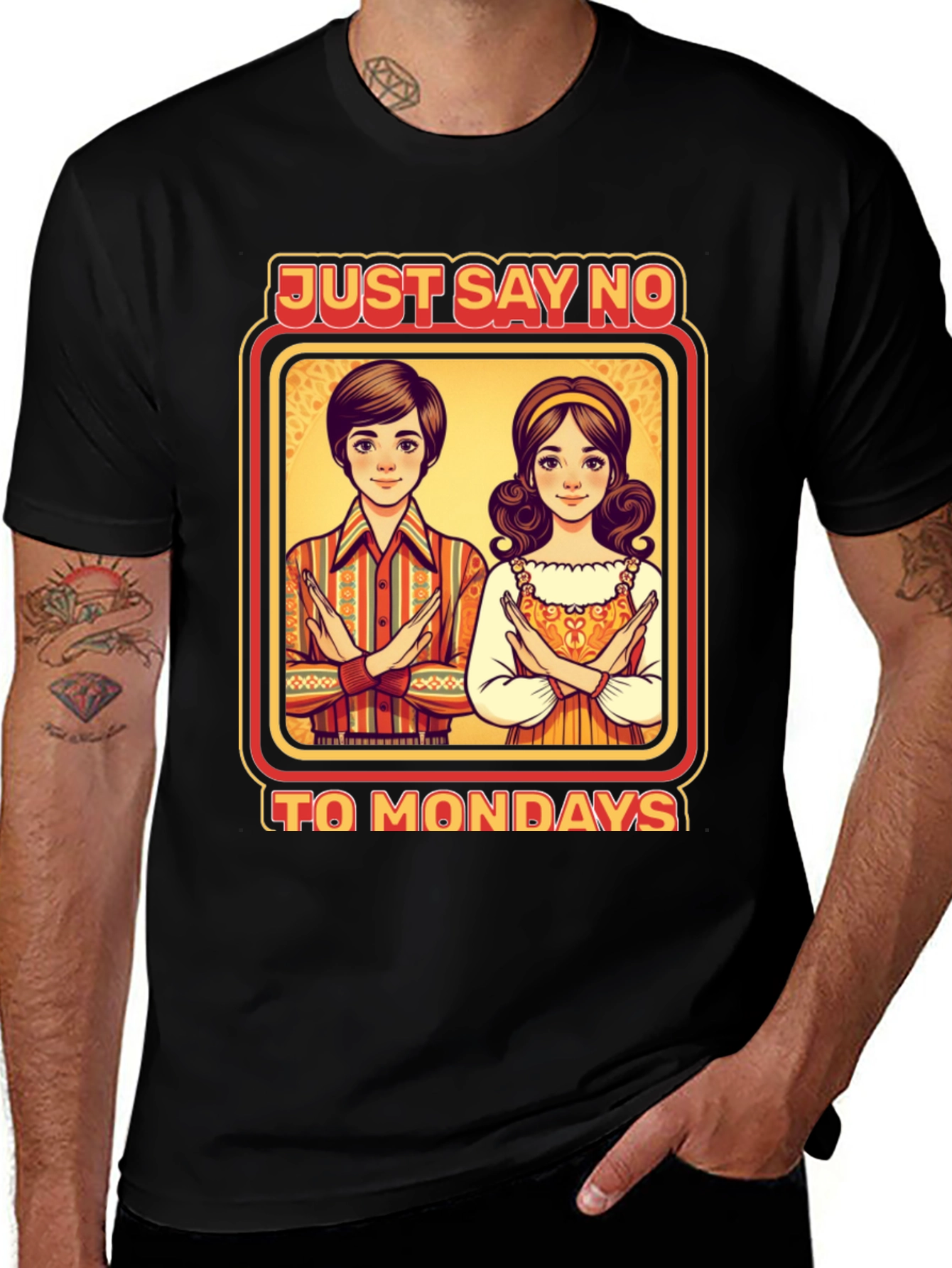 Variant 18 of Just Say No to Mondays Retro T-Shirt