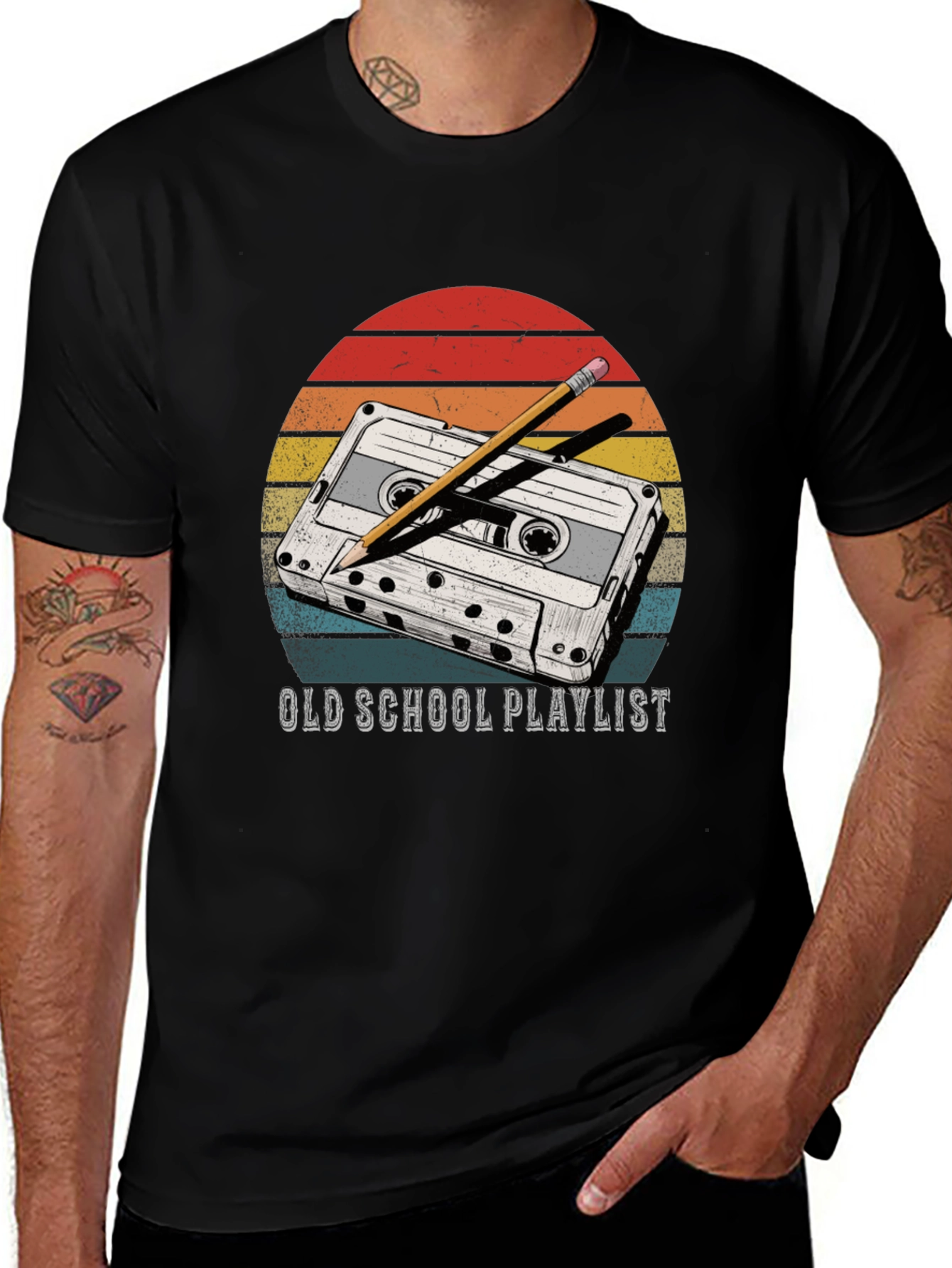 Variant 17 of Retro Cassette Tape T-Shirt - Old School Playlist Design