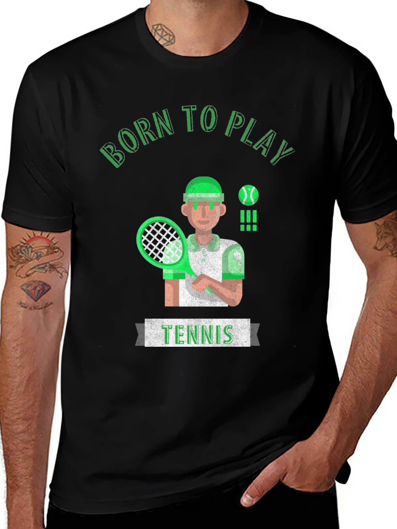 Variant 19 of Born to Play Tennis Graphic Tee