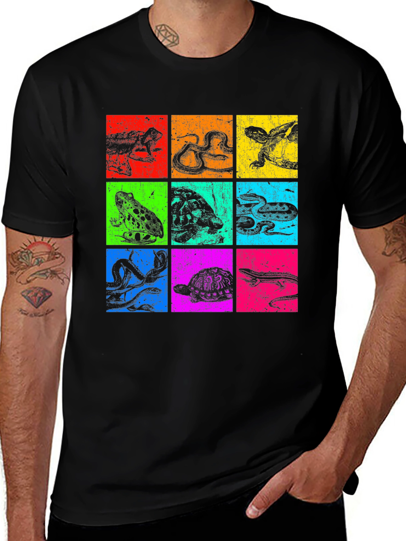 Variant 4 of Reptile Pop Art Graphic T-Shirt