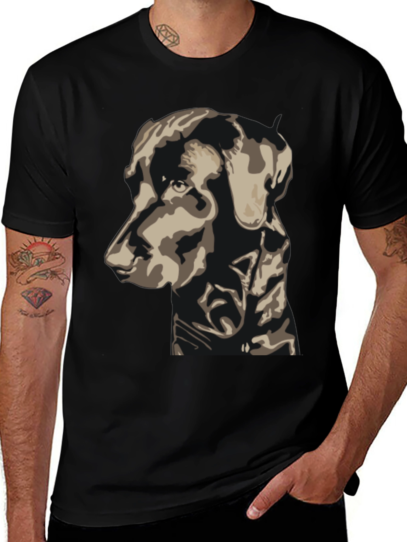 Variant 2 of Dog Graphic Black T-Shirt