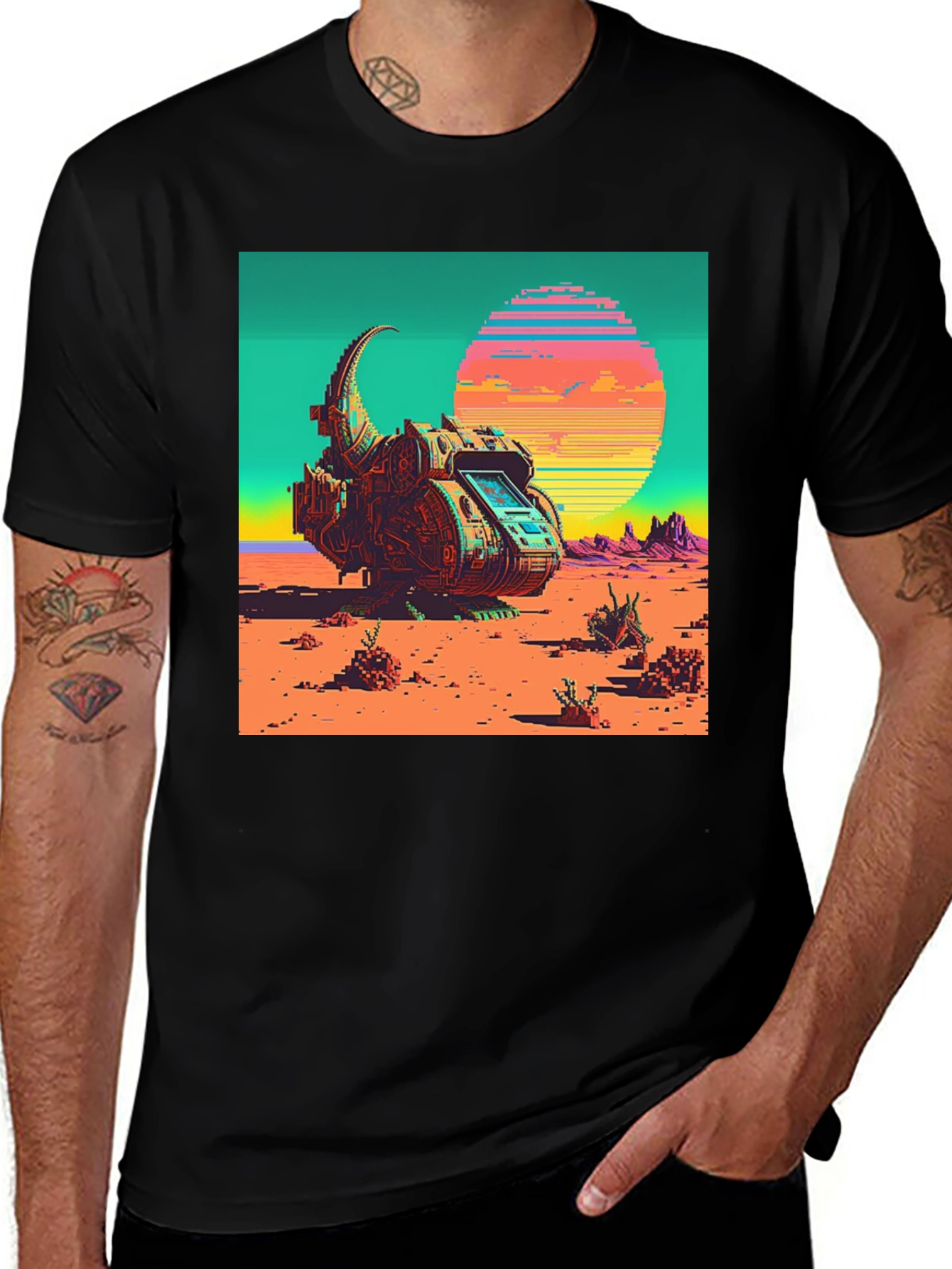 Variant 26 of Retro Sci-Fi Pixel Art T-Shirt - Unique Design