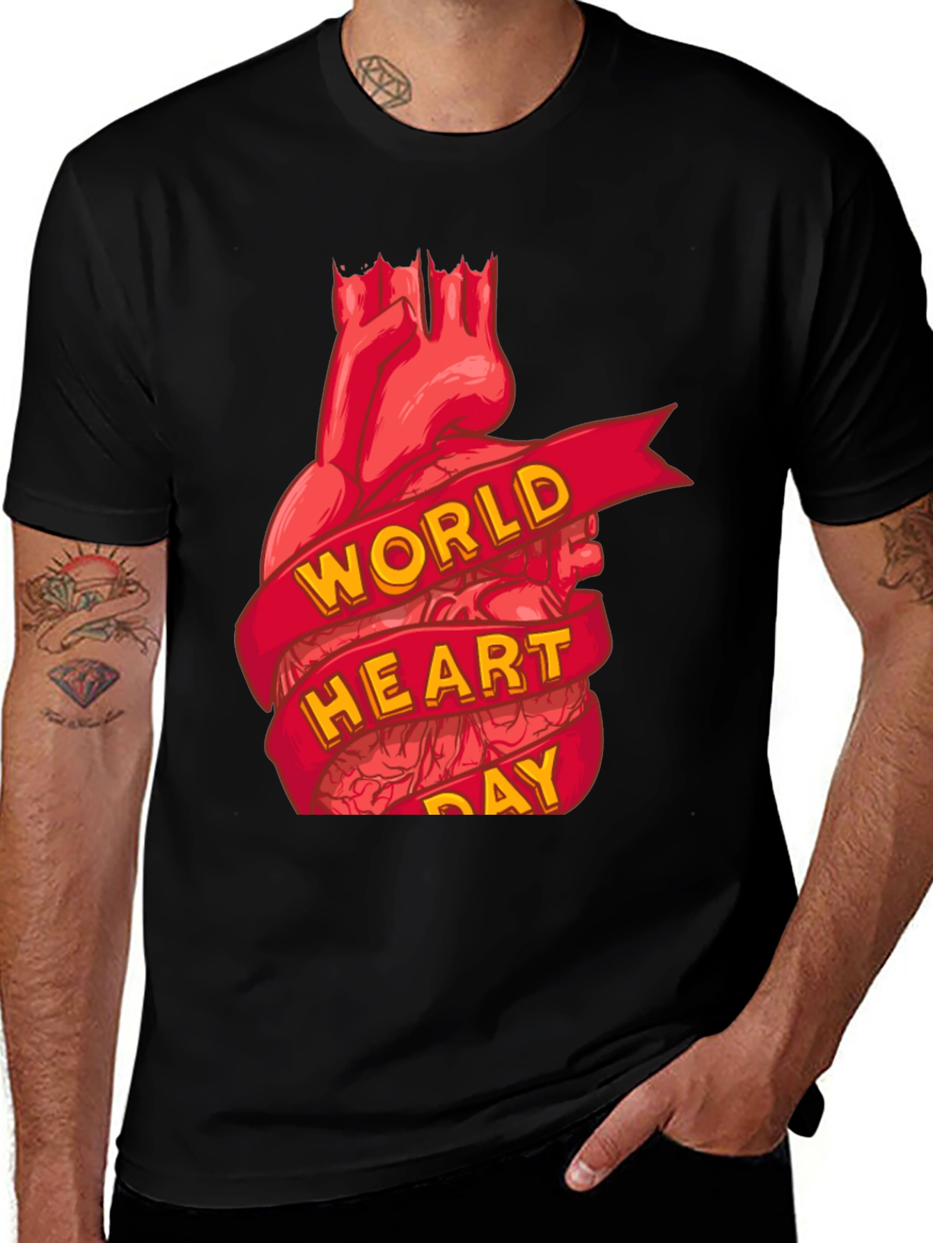 World Heart Day T-Shirt:  Anatomical Heart Tee