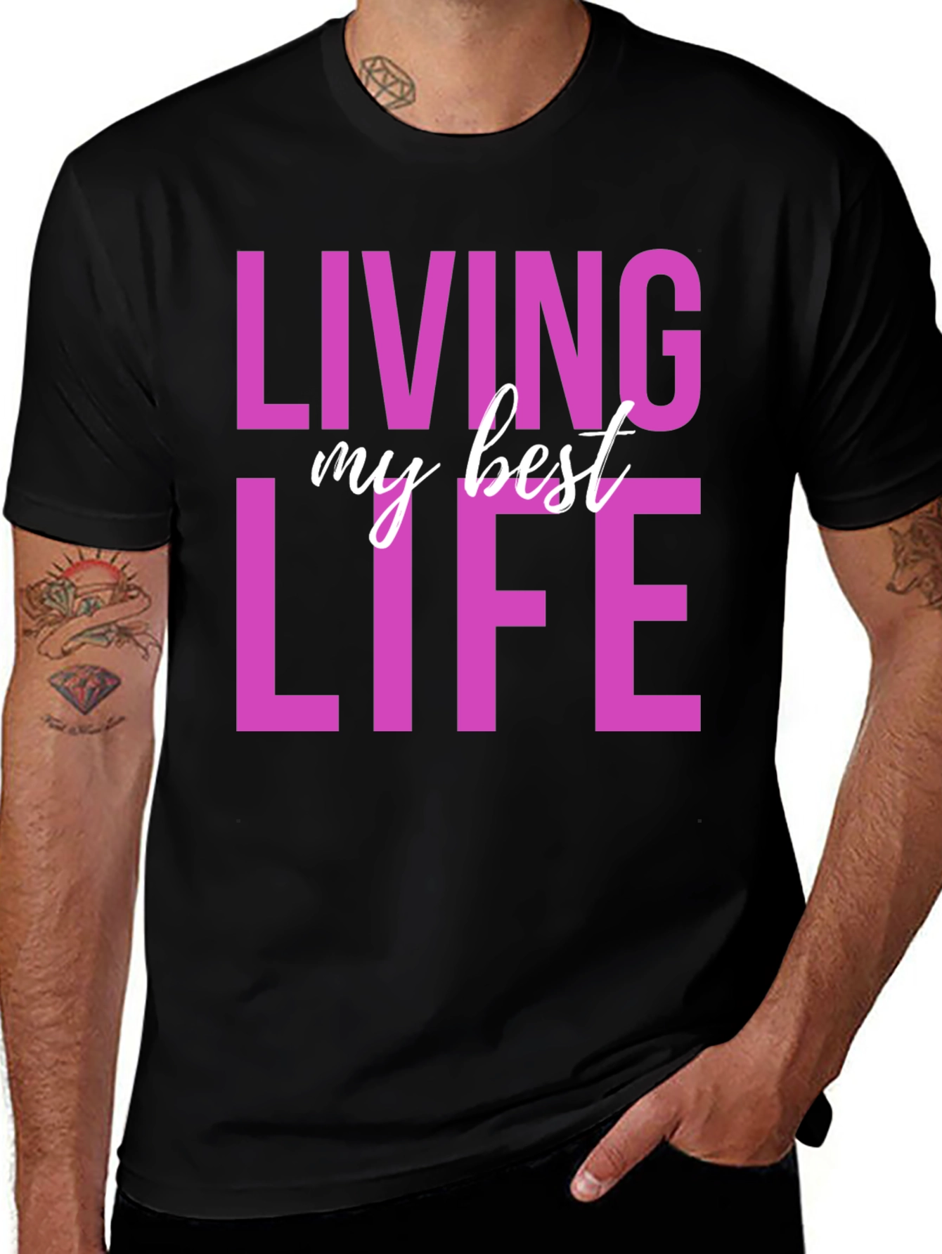 Variant 20 of Living My Best Life Graphic Tee - Stylish Casual Wear